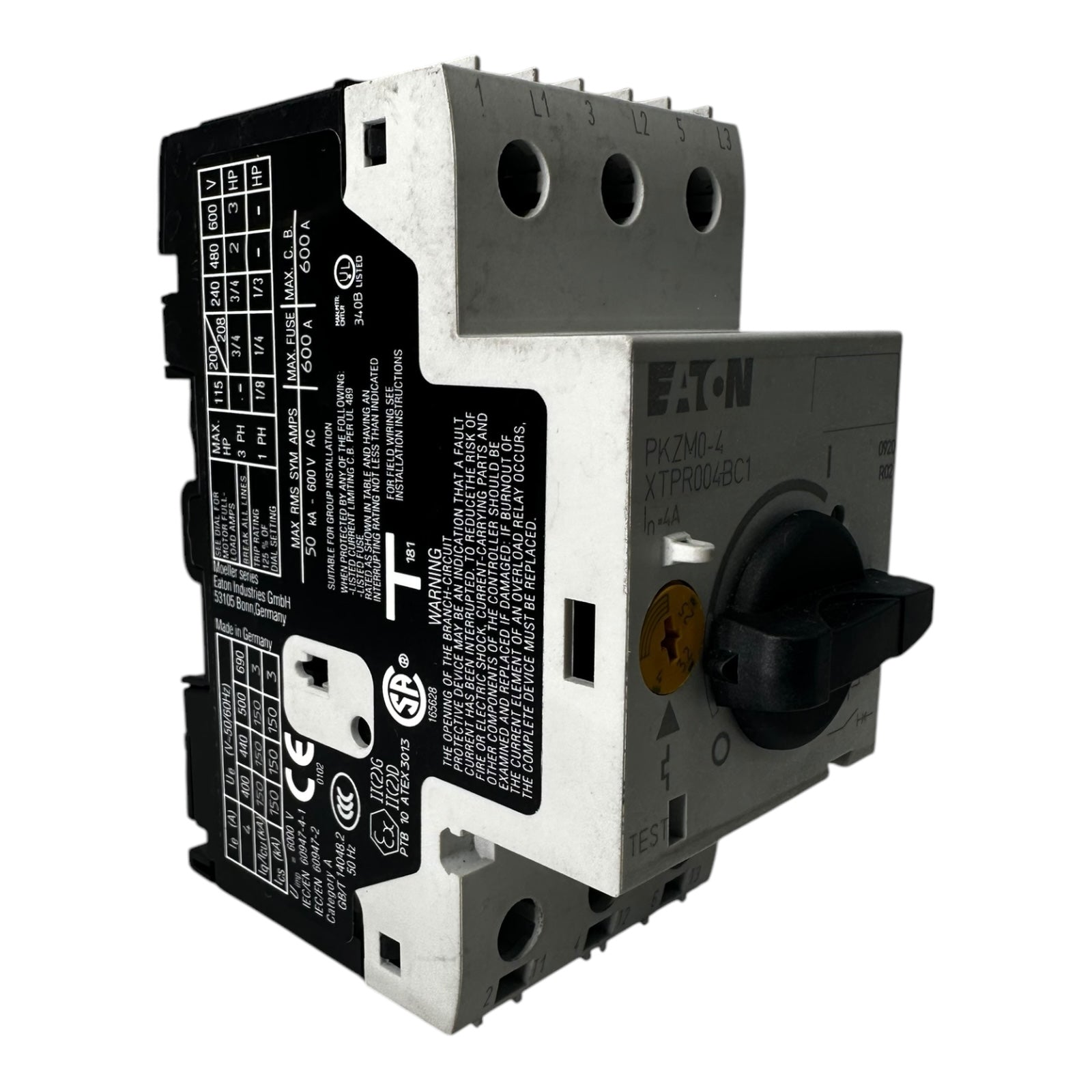 Eaton PKZM0-4 Motorschutzschalter XTPR004BC 2,5 - 4,0A  / 400V/50Hz/3ph