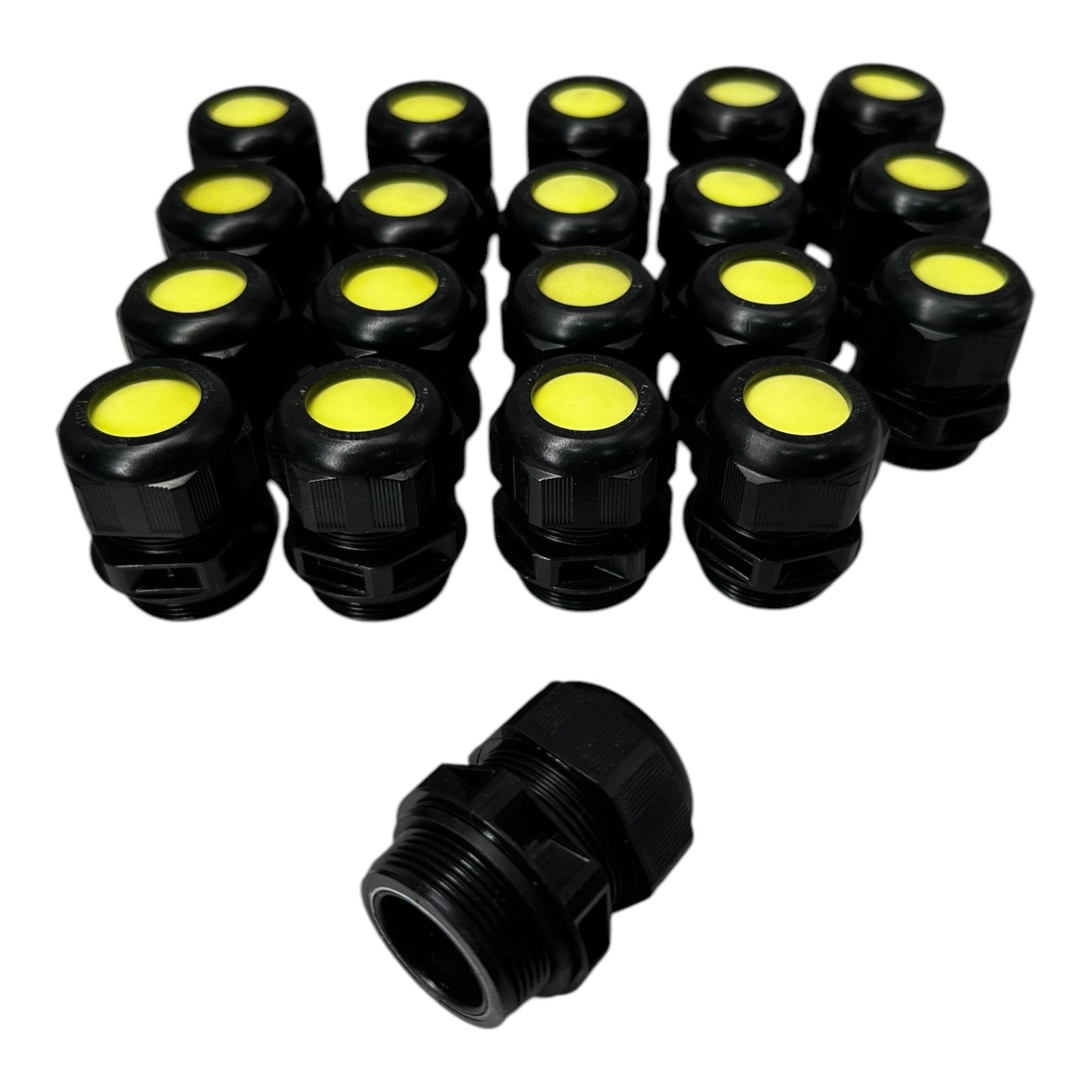 20x Stahl 239174 M32 Kabelverschraubung + Gegenmutter schwarz M32x1,5 EX