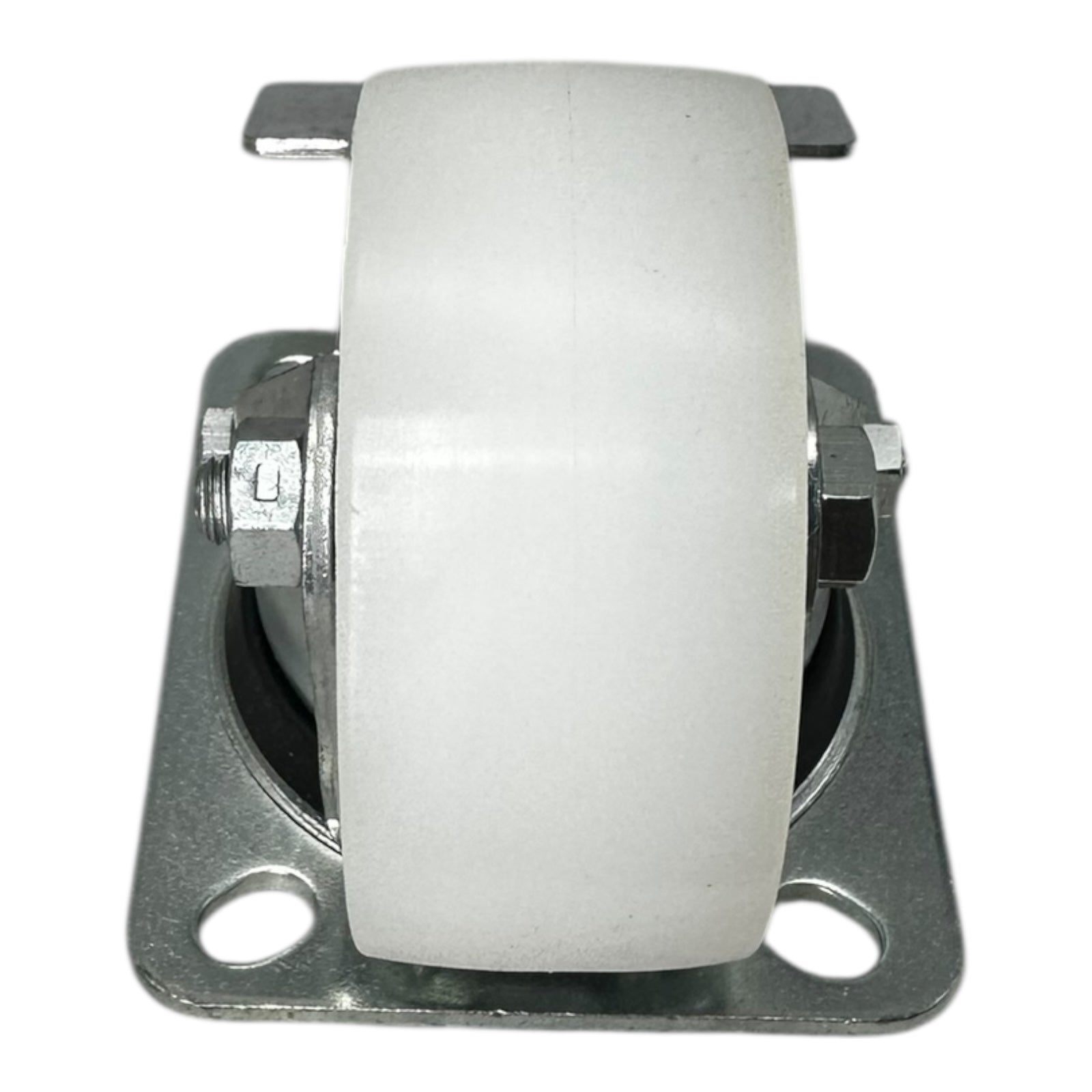 4x Lenkrolle 75mm Polyamid Schwerlast weisse Rolle mit Feststeller