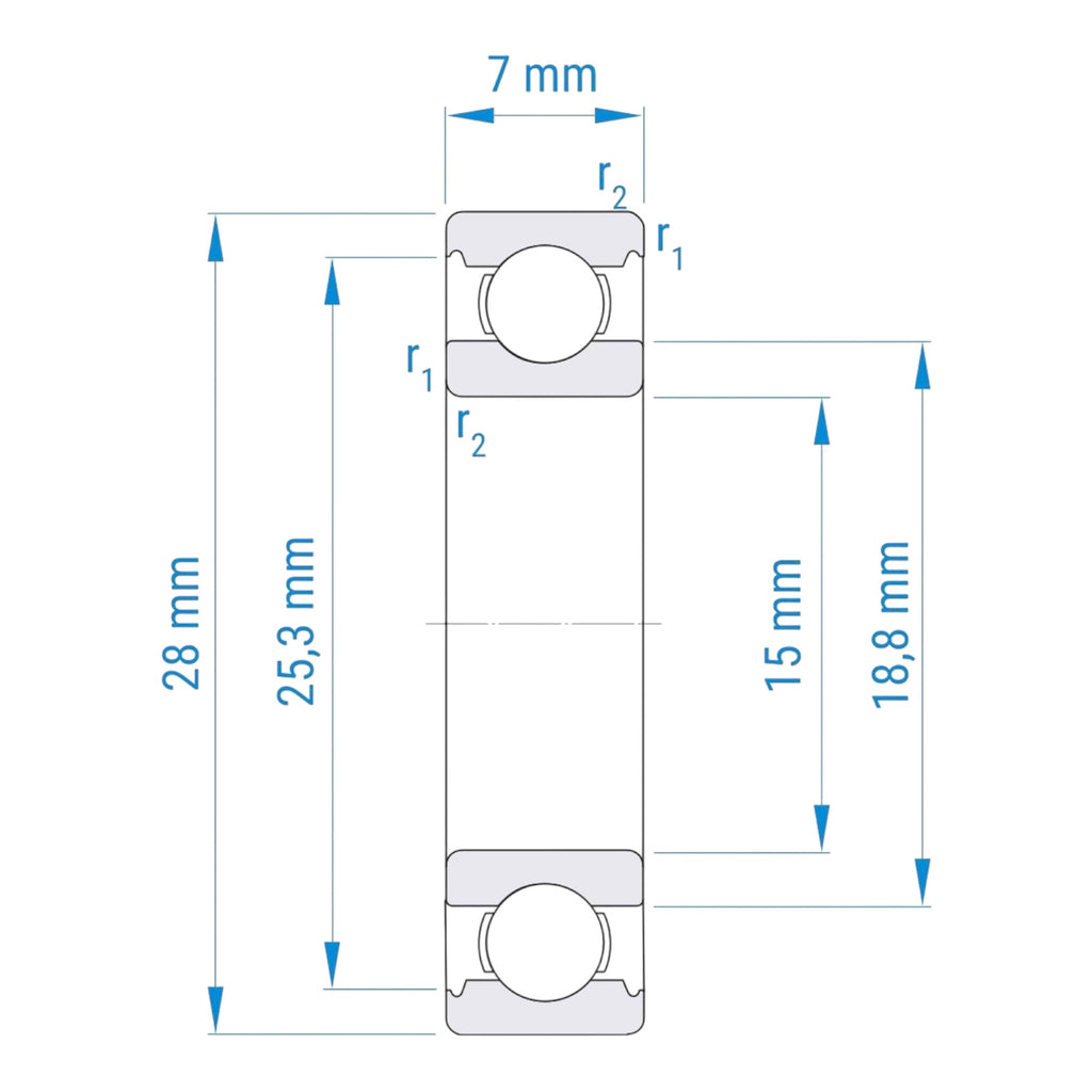 6x SKF 61902 einreihiges Kugellager Rillenkugellager 15x28x7mm