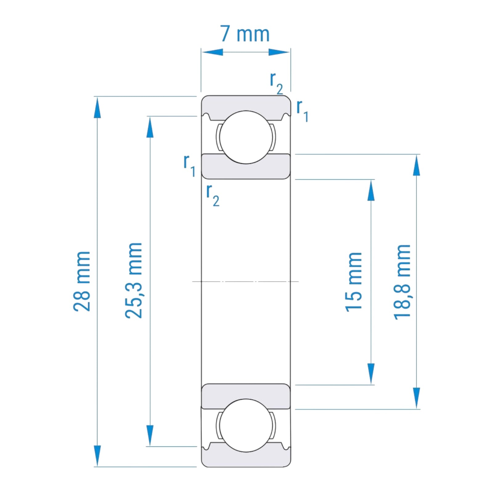 6x SKF 61902 einreihiges Kugellager Rillenkugellager 15x28x7mm