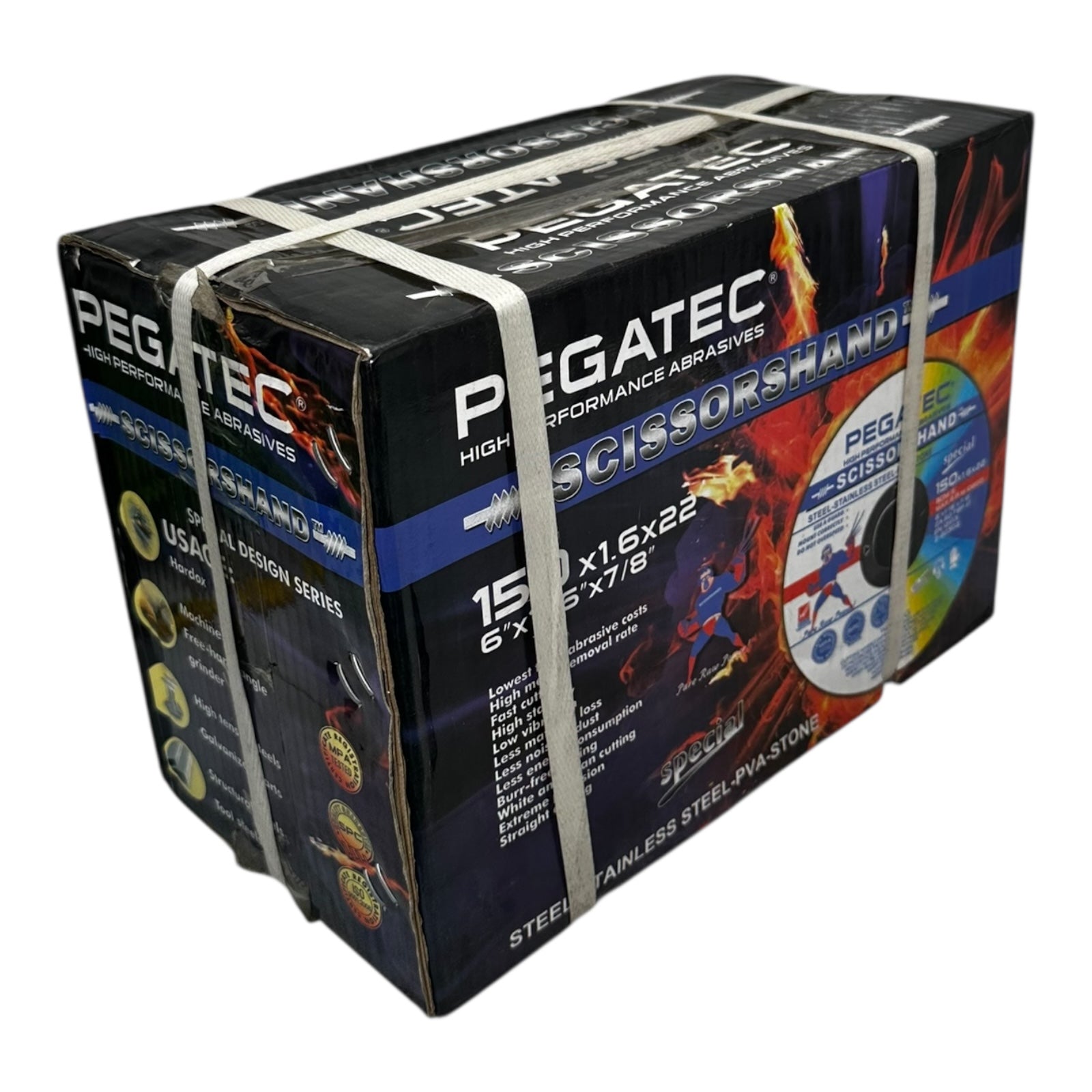 200x Pegatec 150x1.6x22 Trennscheiben Scissorshand Stahl Edelstahl Stein