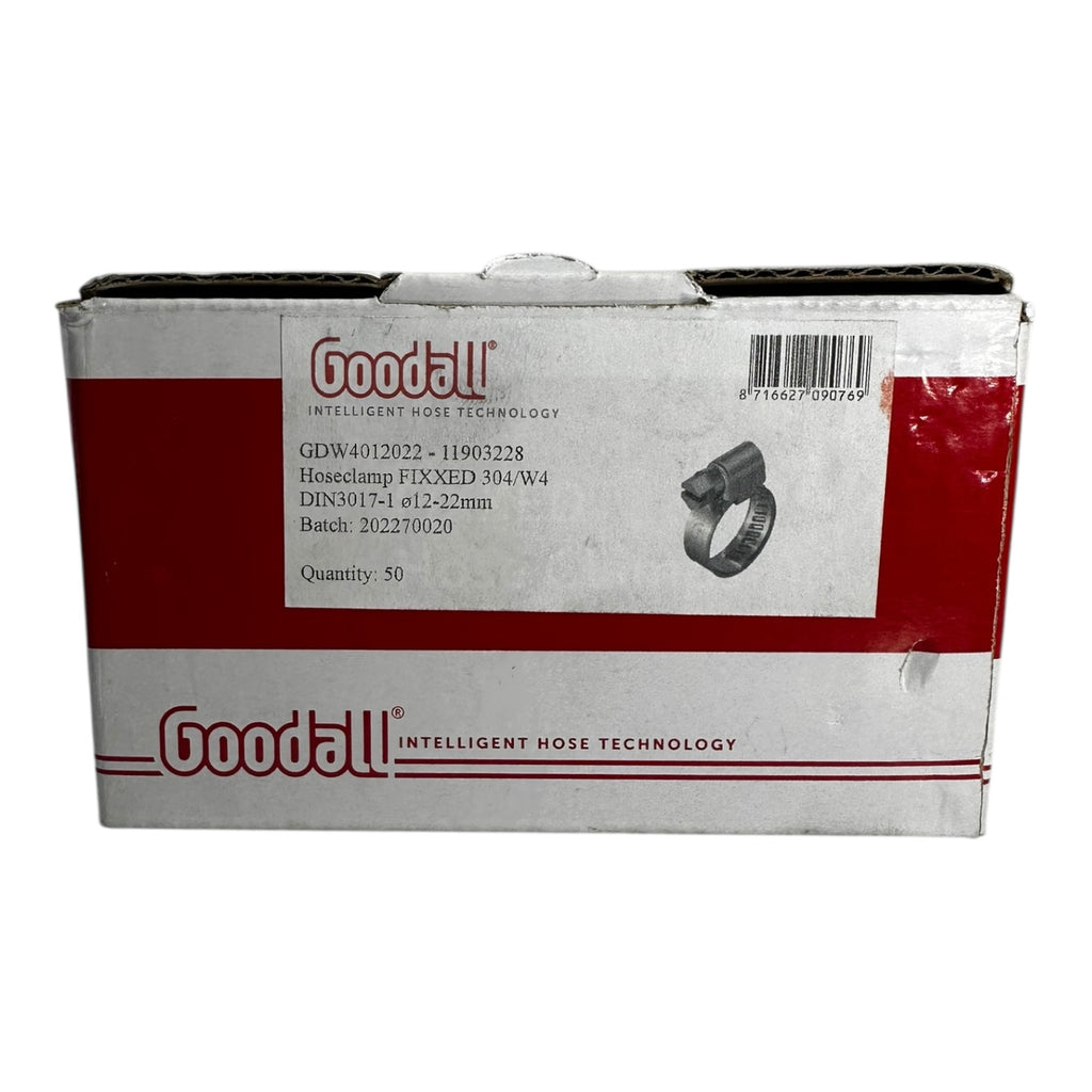 50x Goodall GDW4012022 Schlauchschellen 12–22mm 304 W4 Edelstahl