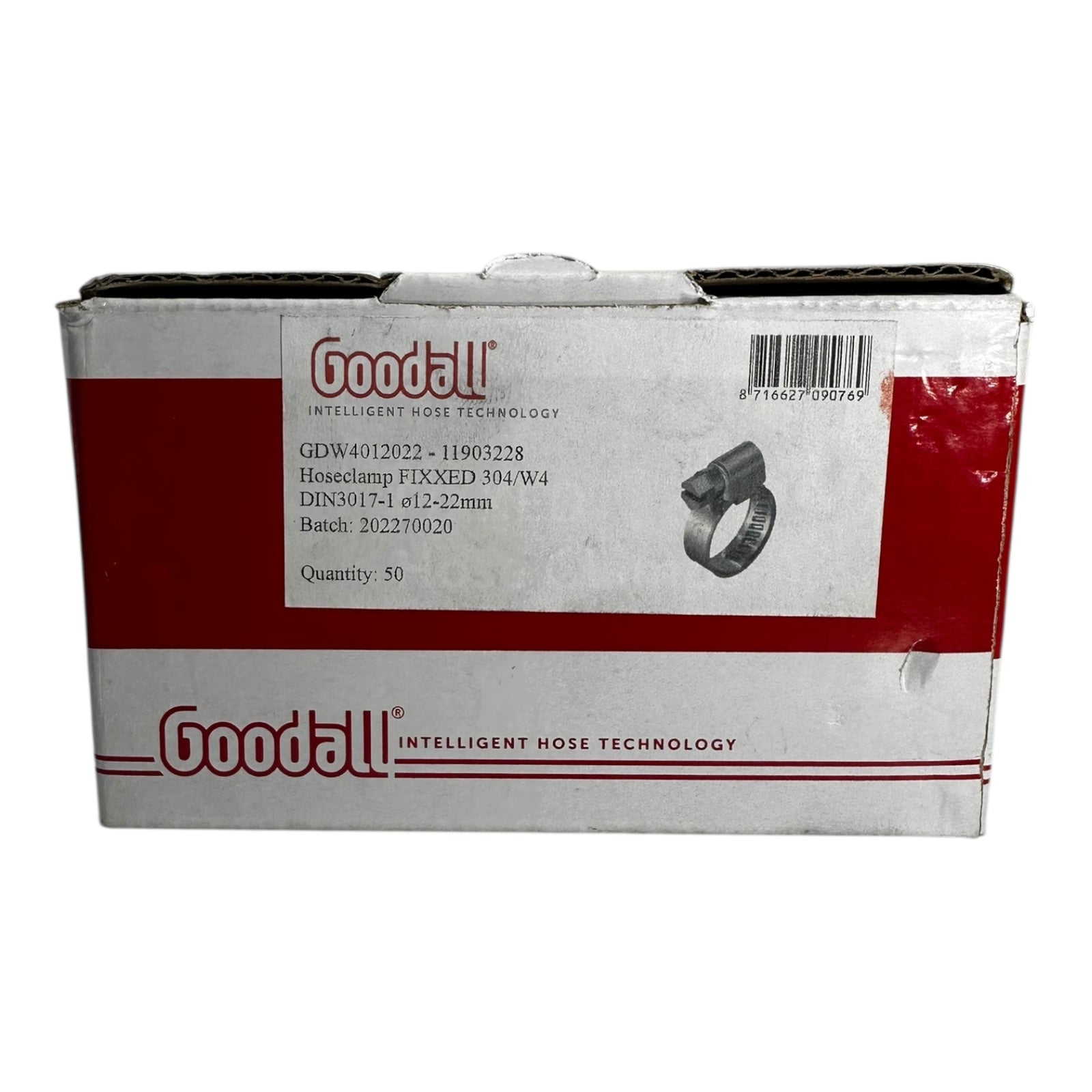 50x Goodall GDW4012022 Schlauchschellen 12–22mm 304 W4 Edelstahl