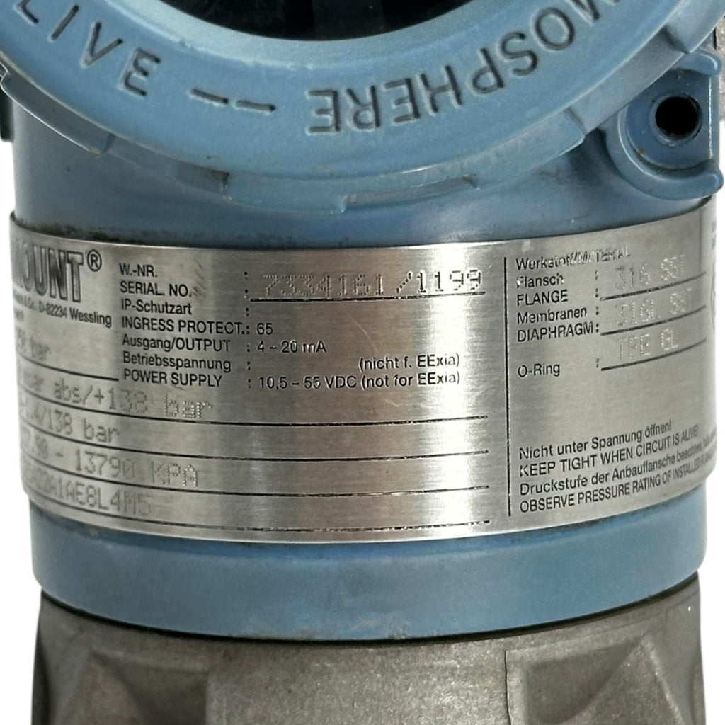 Rosemount 3051 Drucktransmitter HART 4–20mA Smart Transmitter 138bar