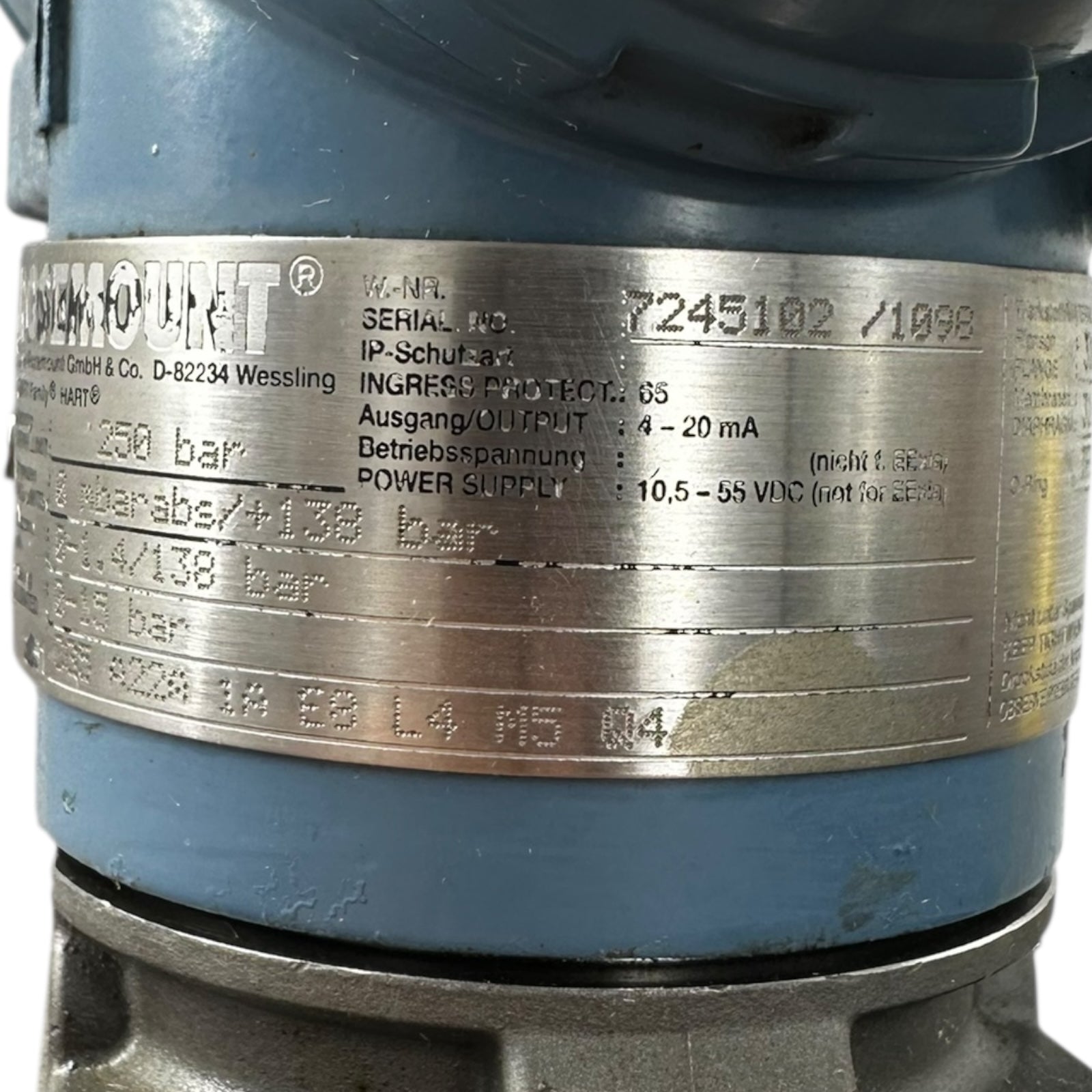 Rosemount 3051 Drucktransmitter 7245102 4-20mA 250bar HART Exd IP66