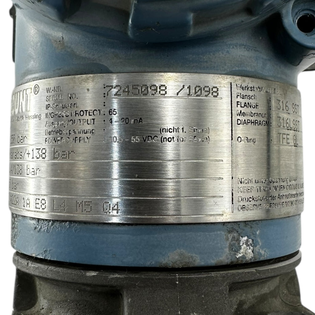 Rosemount 3051 Drucktransmitter 7245098 HART 4-20mA 250bar Edelstahl Ex