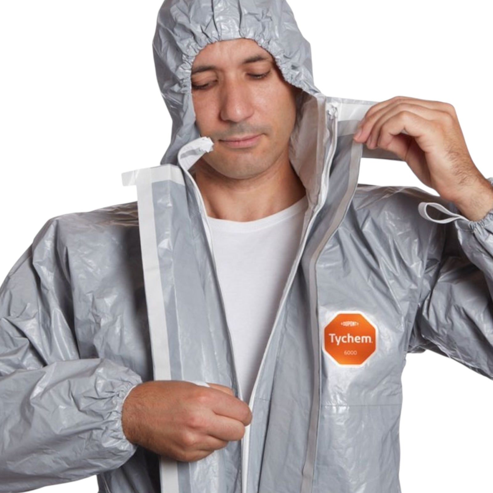 DuPont Tychem 6000 F CHA5 Chemikalienschutzanzug 2XL Kapuze Typ 3/4/5/6