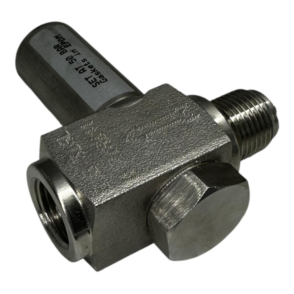 Sicherheitsventil Edelstahl 316L G1/2 Außengewinde Set 50 bar EPDM Dichtung Neu