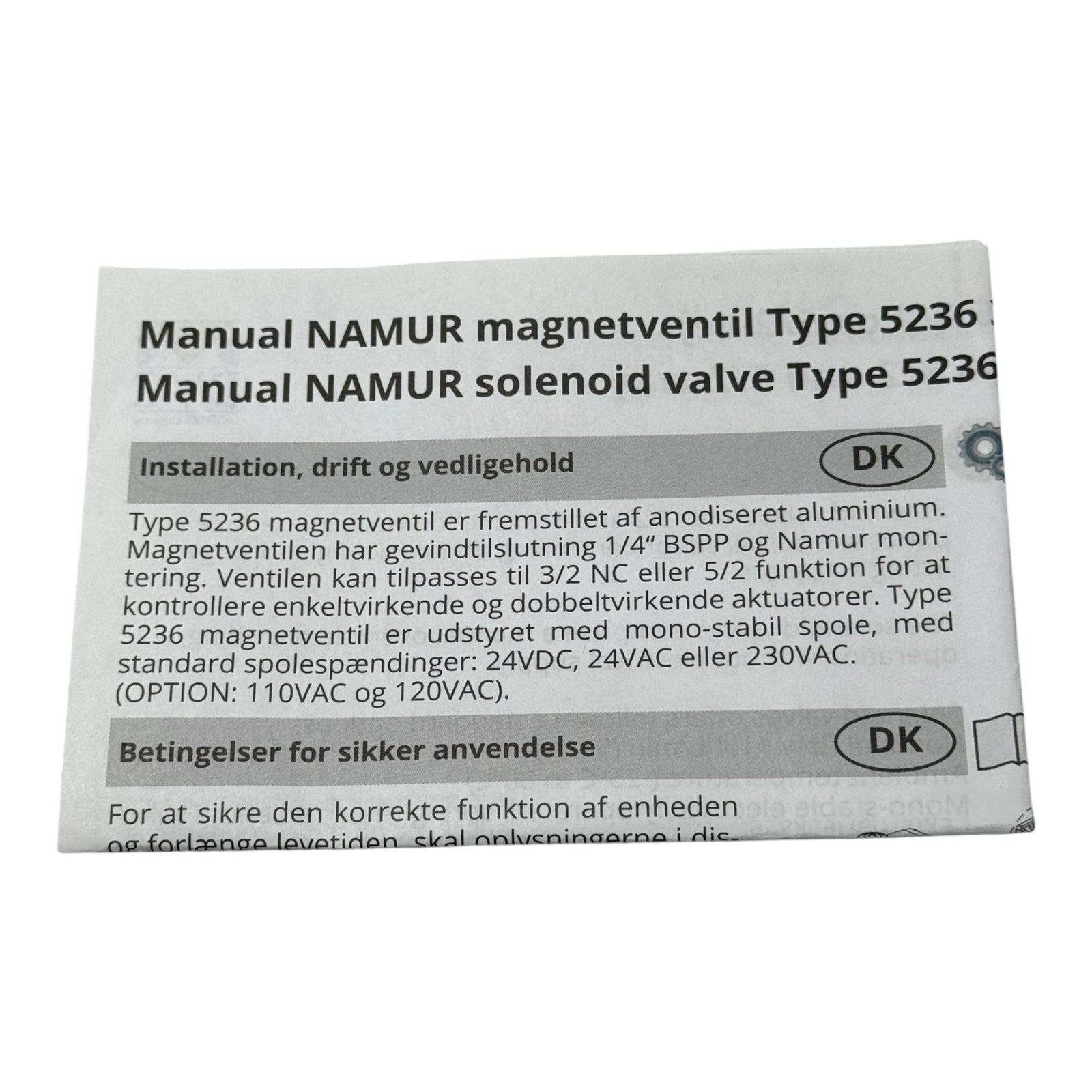 DVC Type 5236 Magnetventil 5/2 3/2-Wege NAMUR 24VDC 2-8bar Pneumatikventi