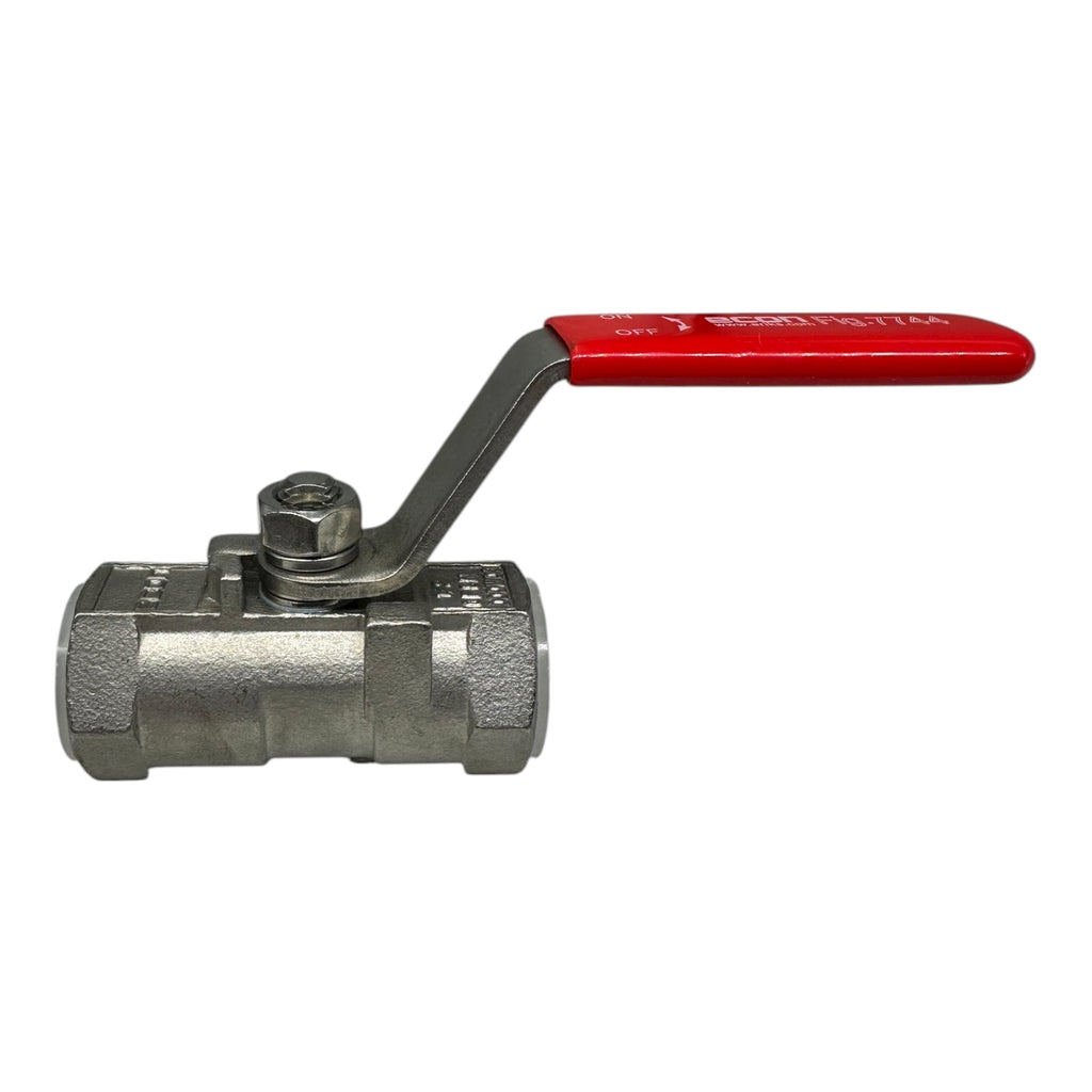 10x Econ EC0774401 Edelstahl Kugelhahn DN12 PN68 2-Wege Ventil roter Griff