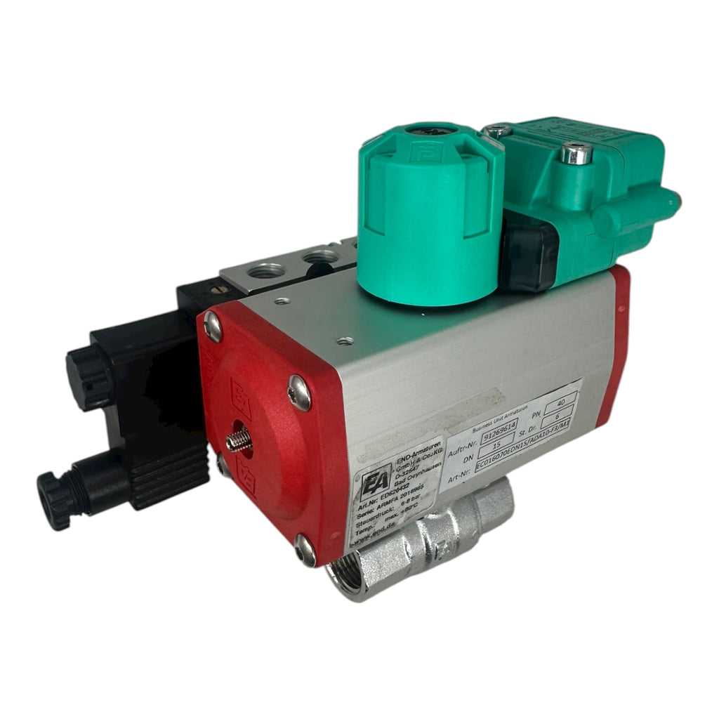 END-Armaturen EC016070EDN15 Messing Kugelhahn DN15 PN40 mit Pneumatik Antrieb