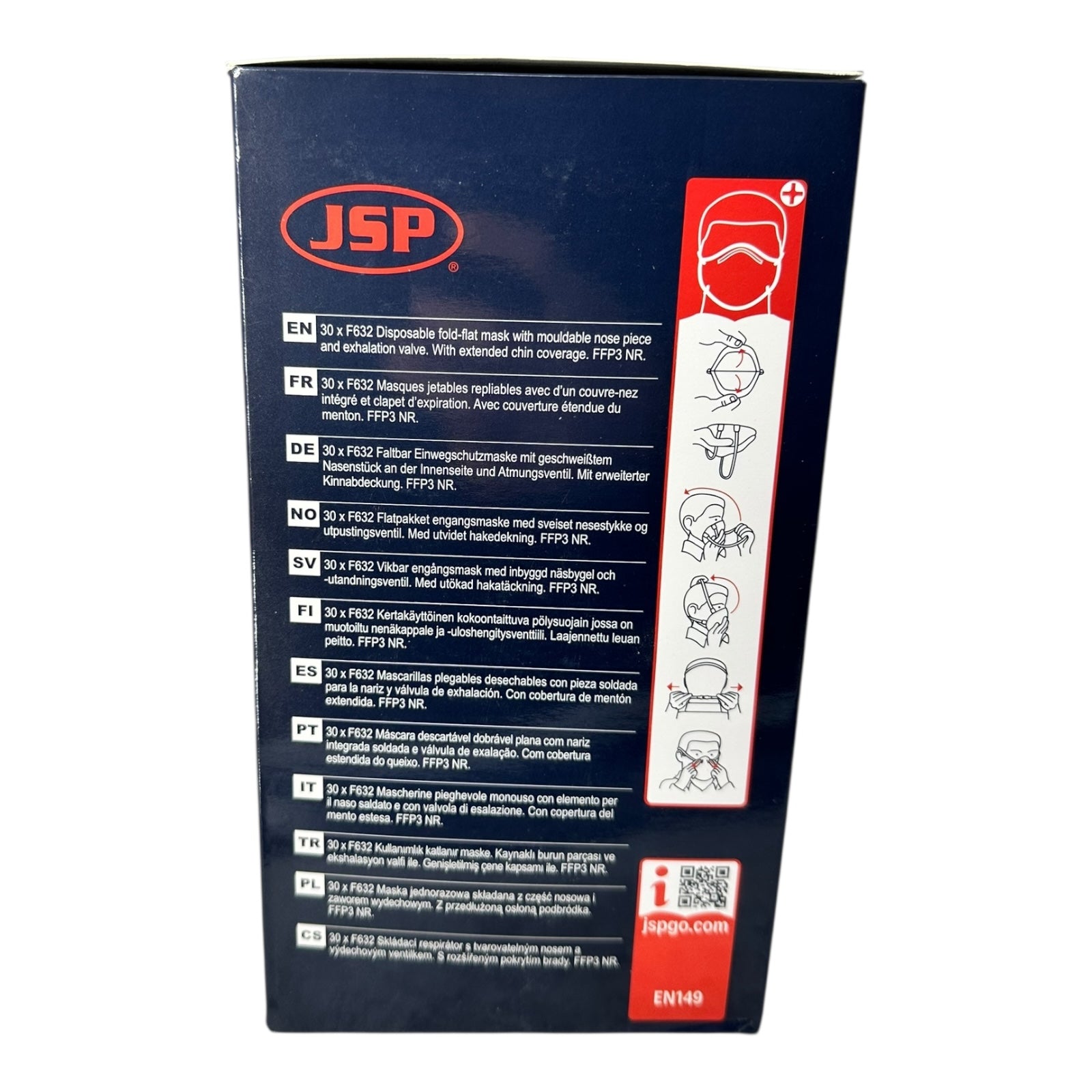 30x JSP F632 FFP3 Atemschutzmaske mit Ventil EN149 Schutzmaske 30 Stück neu