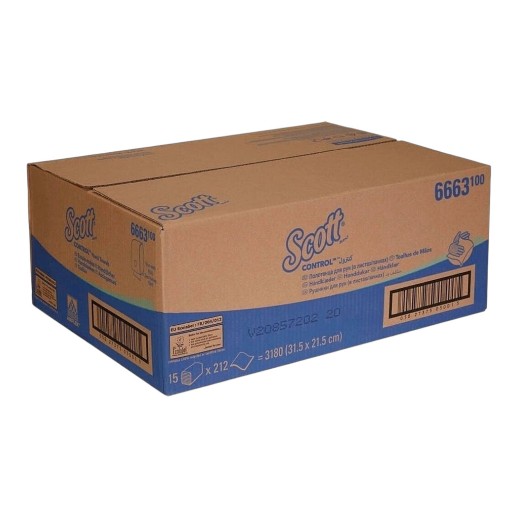 15x Scott Control 6663 Papierhandtücher 3180 Tücher 31,5×21,5 cm 15× Packungen