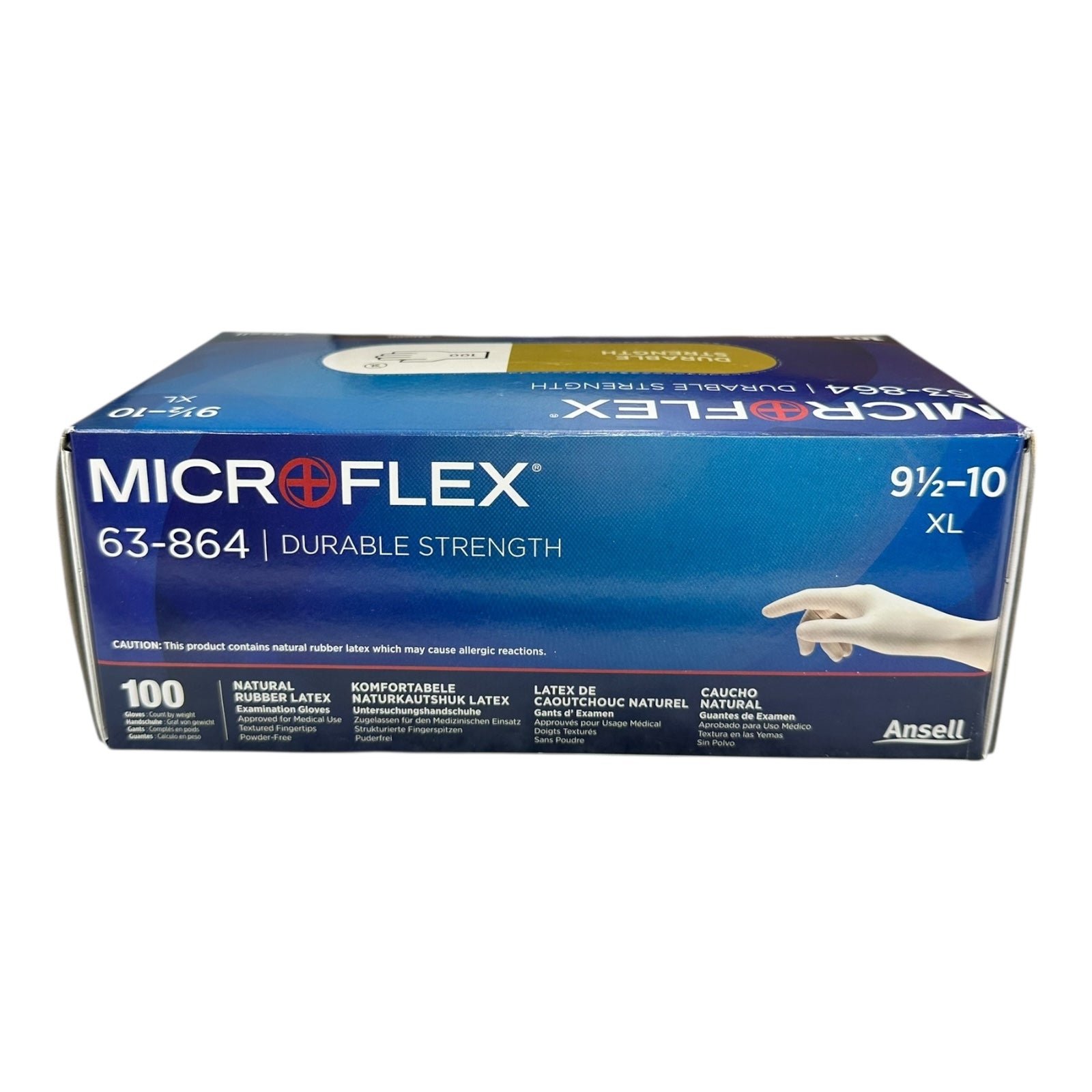 1000x Ansell Microflex 63-864 Latexhandschuhe XL 9½–10 puderfrei 1000 Stück