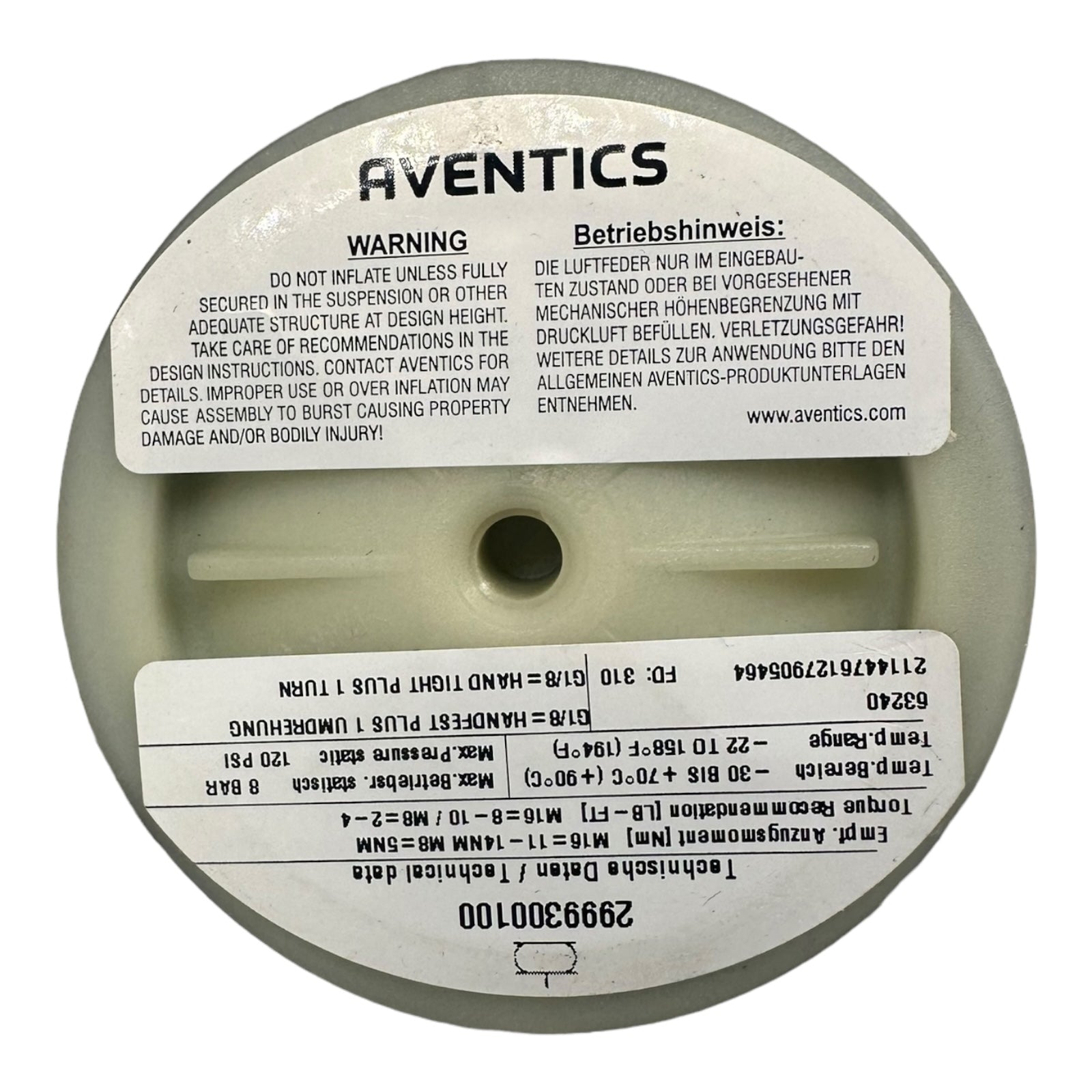 AVENTICS 2999300100 Rollbalgzylinder, Serie BRB