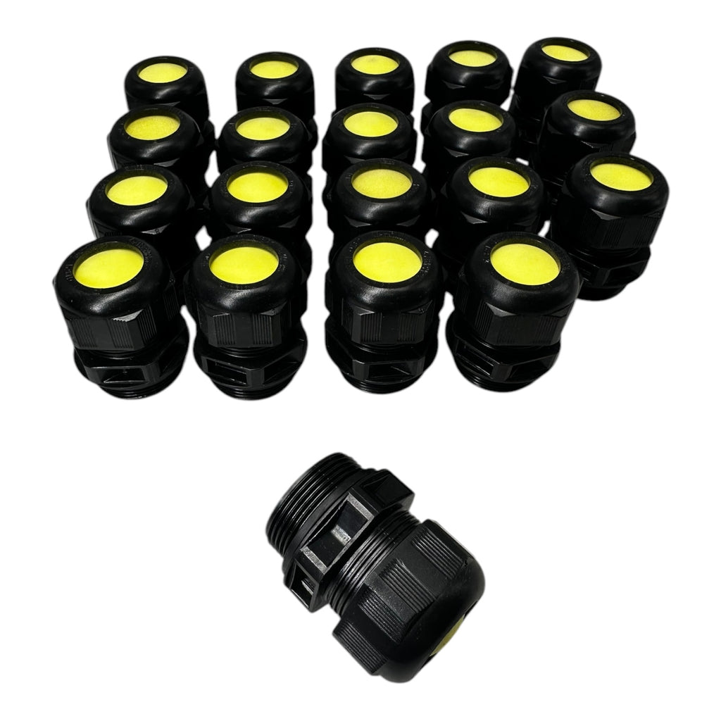 20x Stahl 239174 M32 Kabelverschraubung + Gegenmutter schwarz M32x1,5 EX