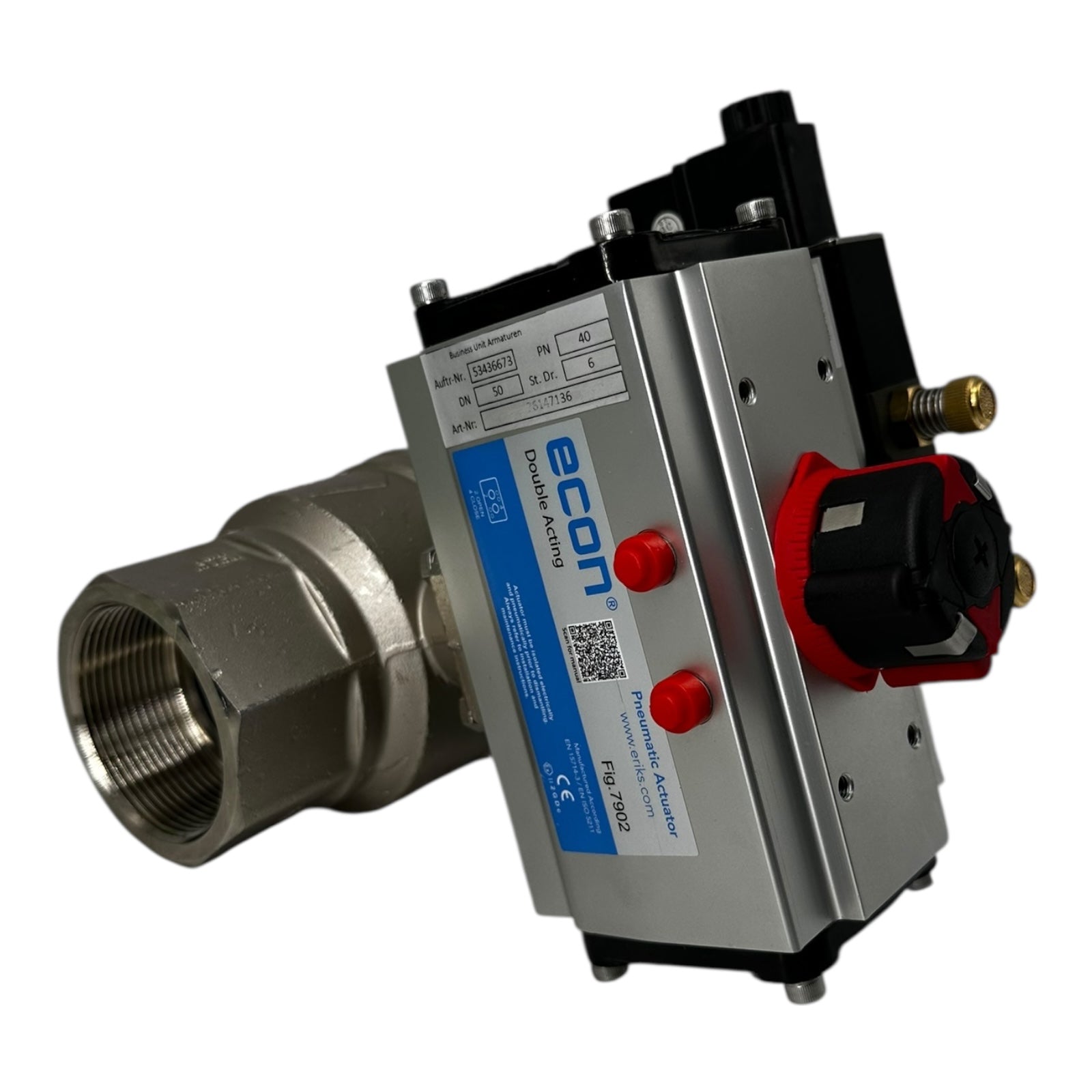 econ 7902 Pneumatikantrieb Doubleacting DN50 PN40 Stellantrieb Kugelhahn DVC5236