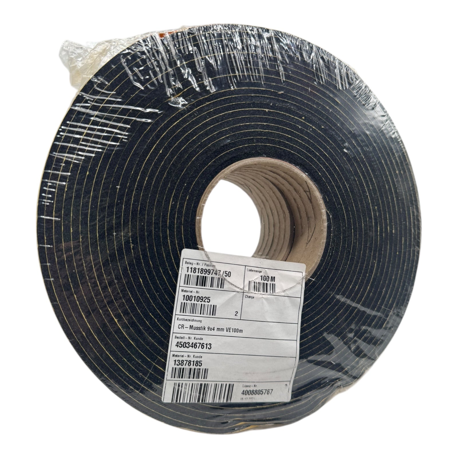 Zellkautschukband Dichtungsband CR selbstklebend 9x4mm VE100m