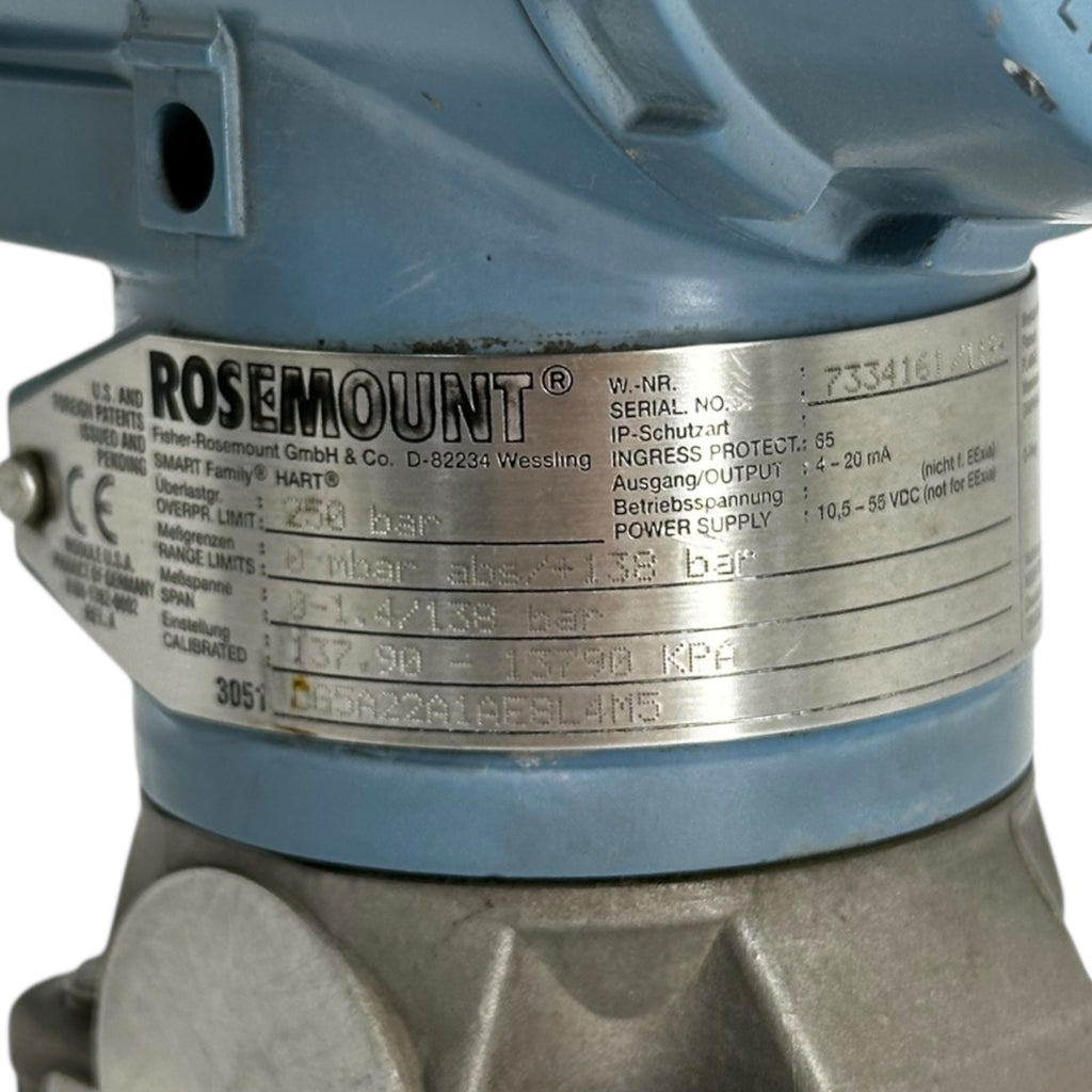 Rosemount 3051 Drucktransmitter HART 4–20mA Smart Transmitter 138bar