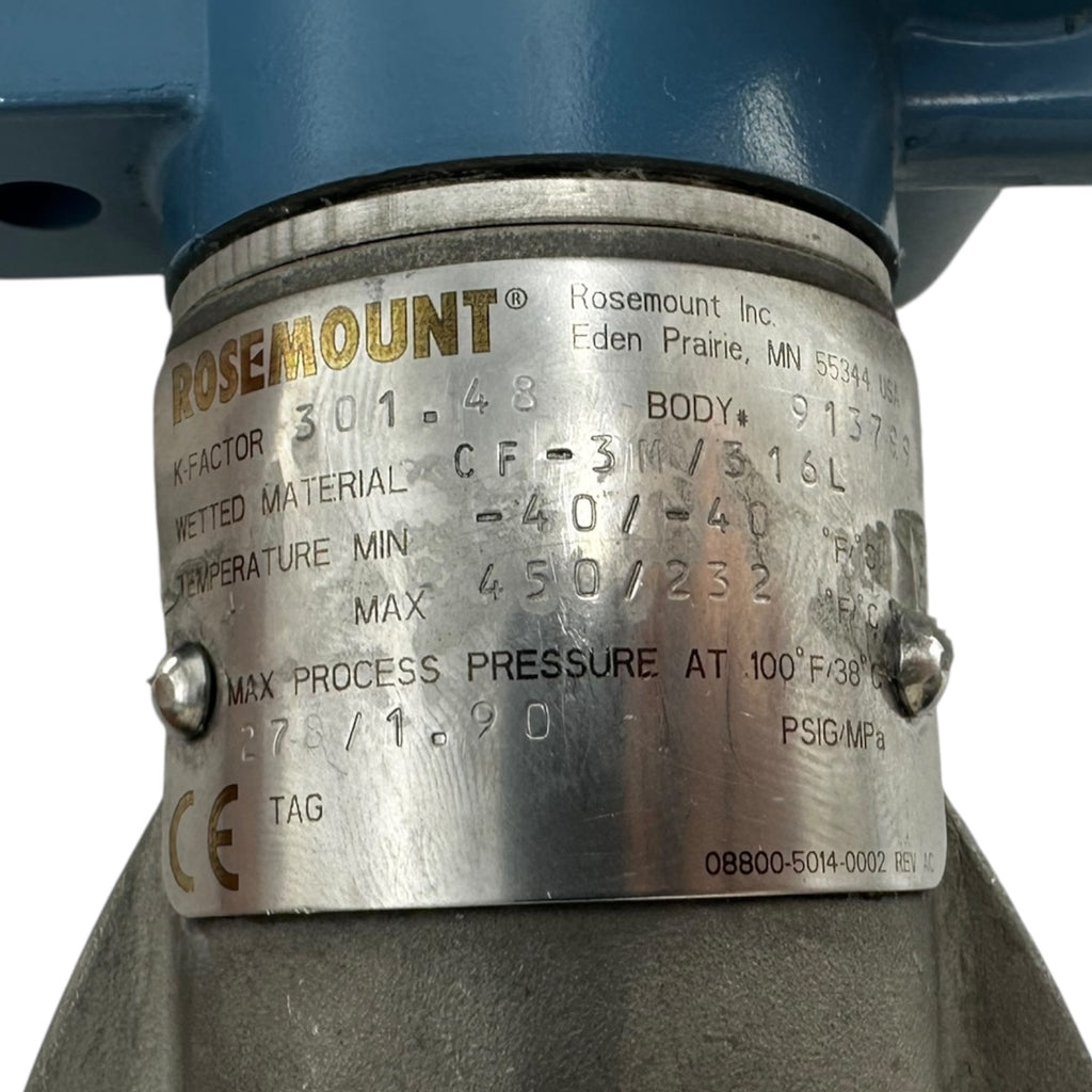 Rosemount 8800DF010SA1N1D1E1Q8PDYG Vortex Durchflussmesser Flansch