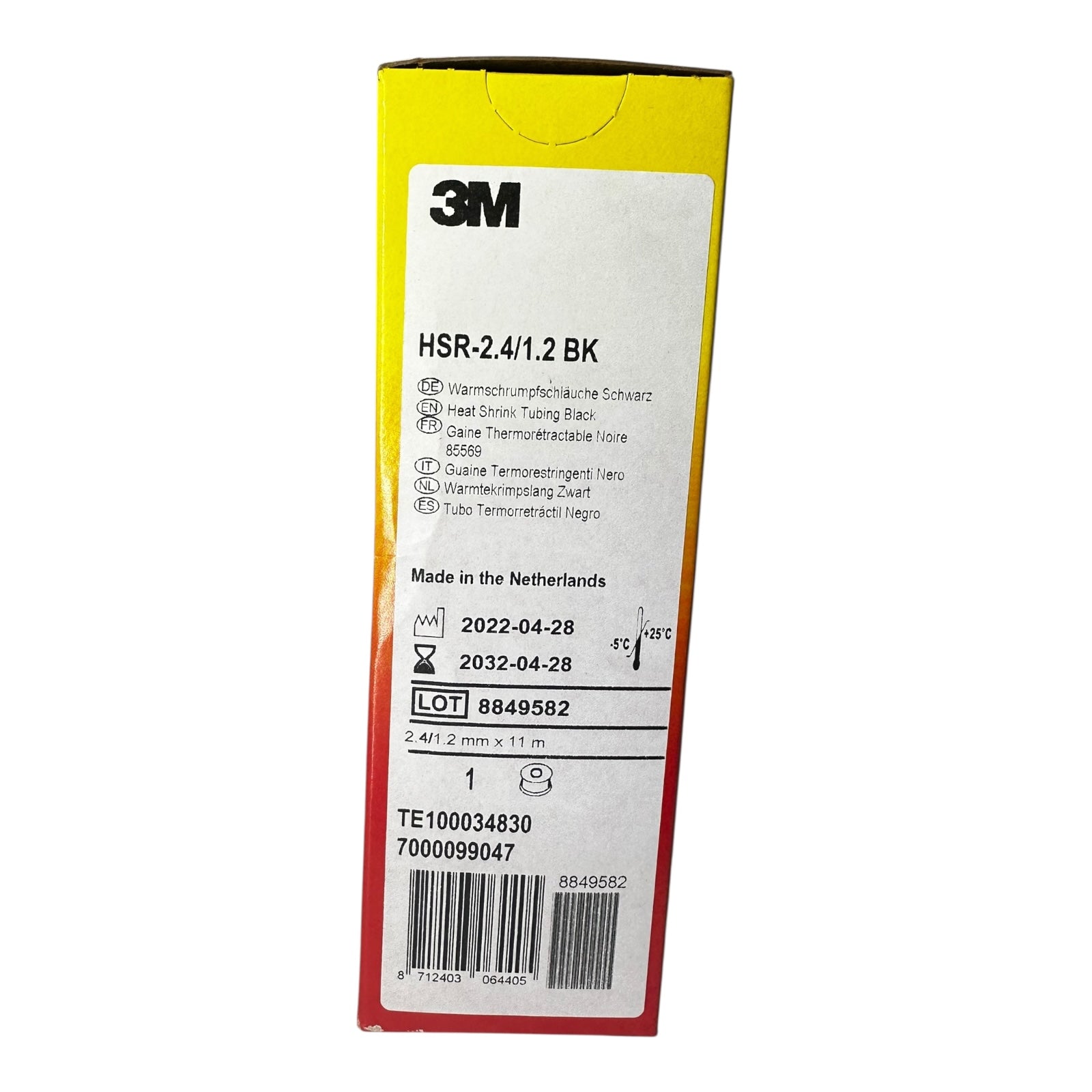 3M HSR-2.4/1.2 BK Schrumpfschlauch Schwarz 2,4mm 11m Wärmeschrumpfschlauch