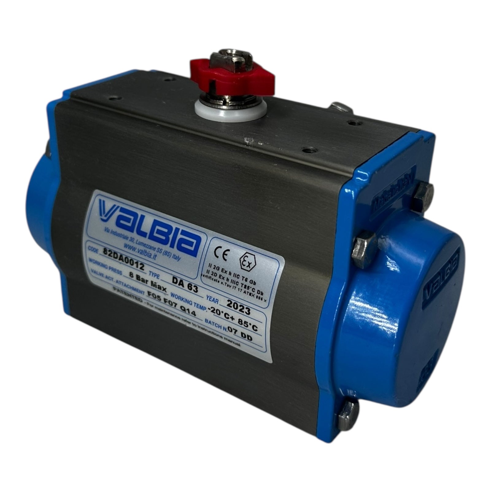 Valbia 82DA0012 Pneumatik Antrieb DA63 F05/F07 Q14 8bar -20…+85°C 2023 NEU