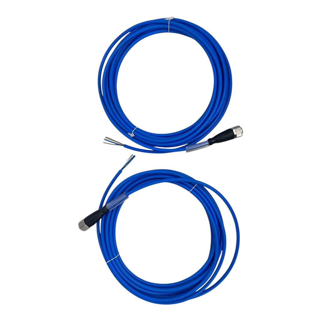 2x Pepperl+Fuchs V1-G-N4-5M-PUR Anschlusskabel M12 Sensorleitung 5m blau neu