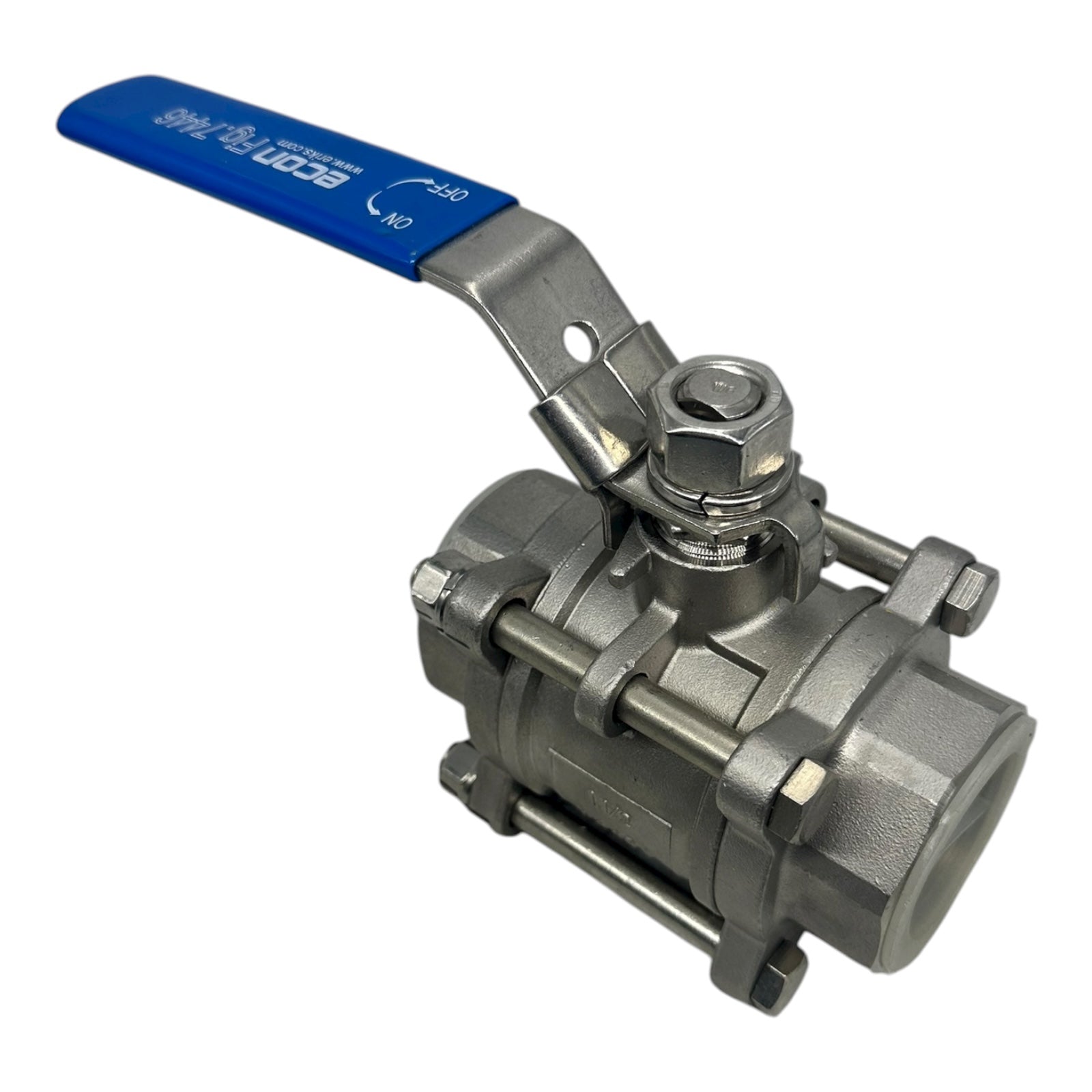 Econ Fig.74446 Kugelhahn 1½” Edelstahl 1.4408 PN63 1000WOG 3-teilig IG