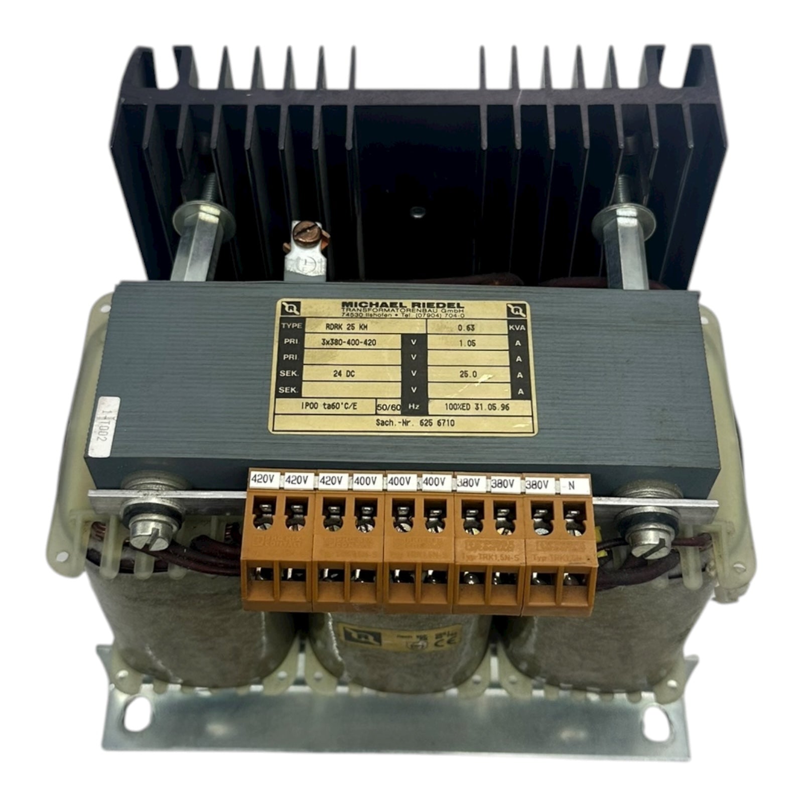 Michael Riedel RDRK 25kN Trafo 3×380–400–420V / 24V DC 0.63kVA Gleichrichter