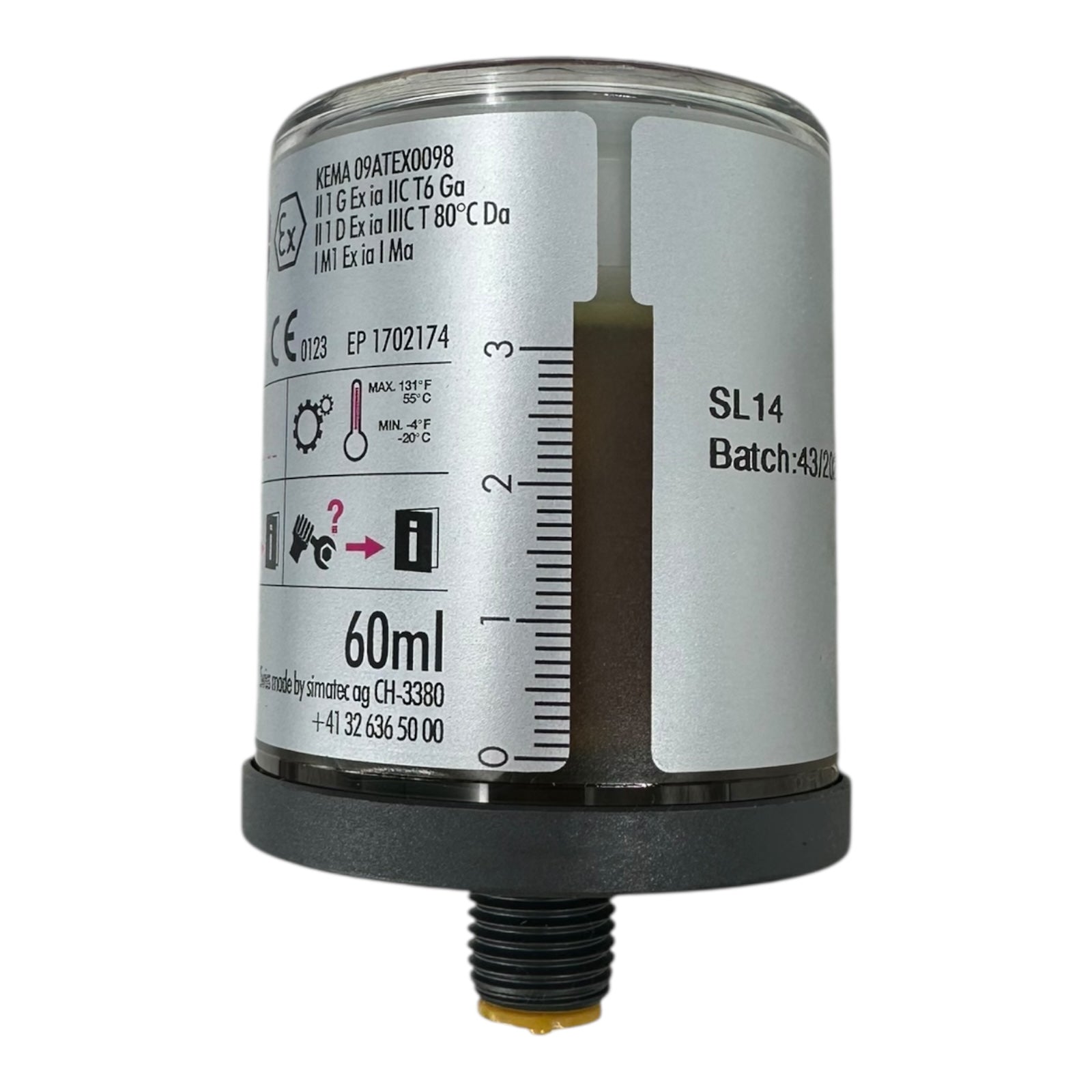 Simalube 60ml Automatikschmierer IP68 ATEX EX Schmierstoffgeber