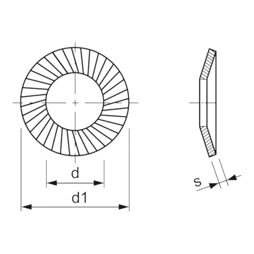 100x Schnorr 437900 Sicherungsscheiben S24 Keilscheiben Standard 100 Stück neu