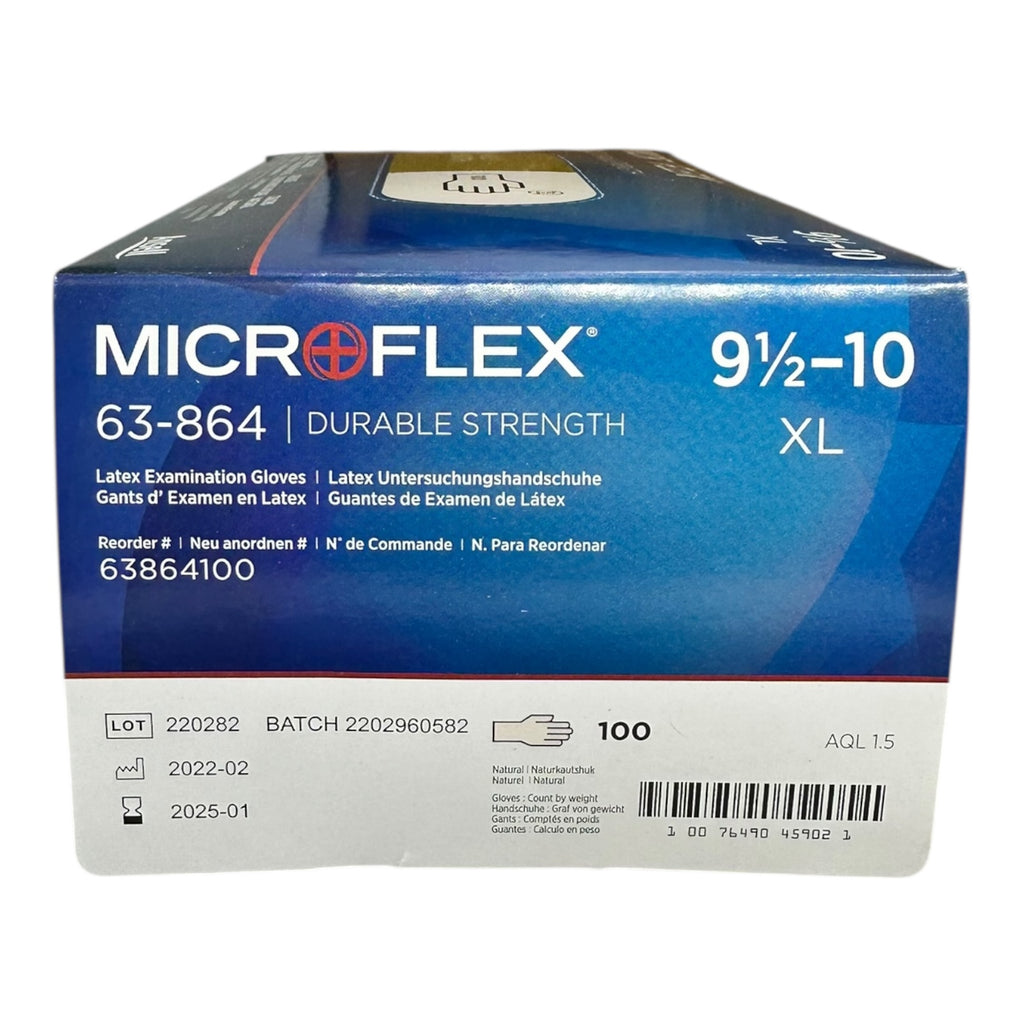 1000x Ansell Microflex 63-864 Latexhandschuhe XL 9½–10 puderfrei 1000 Stück