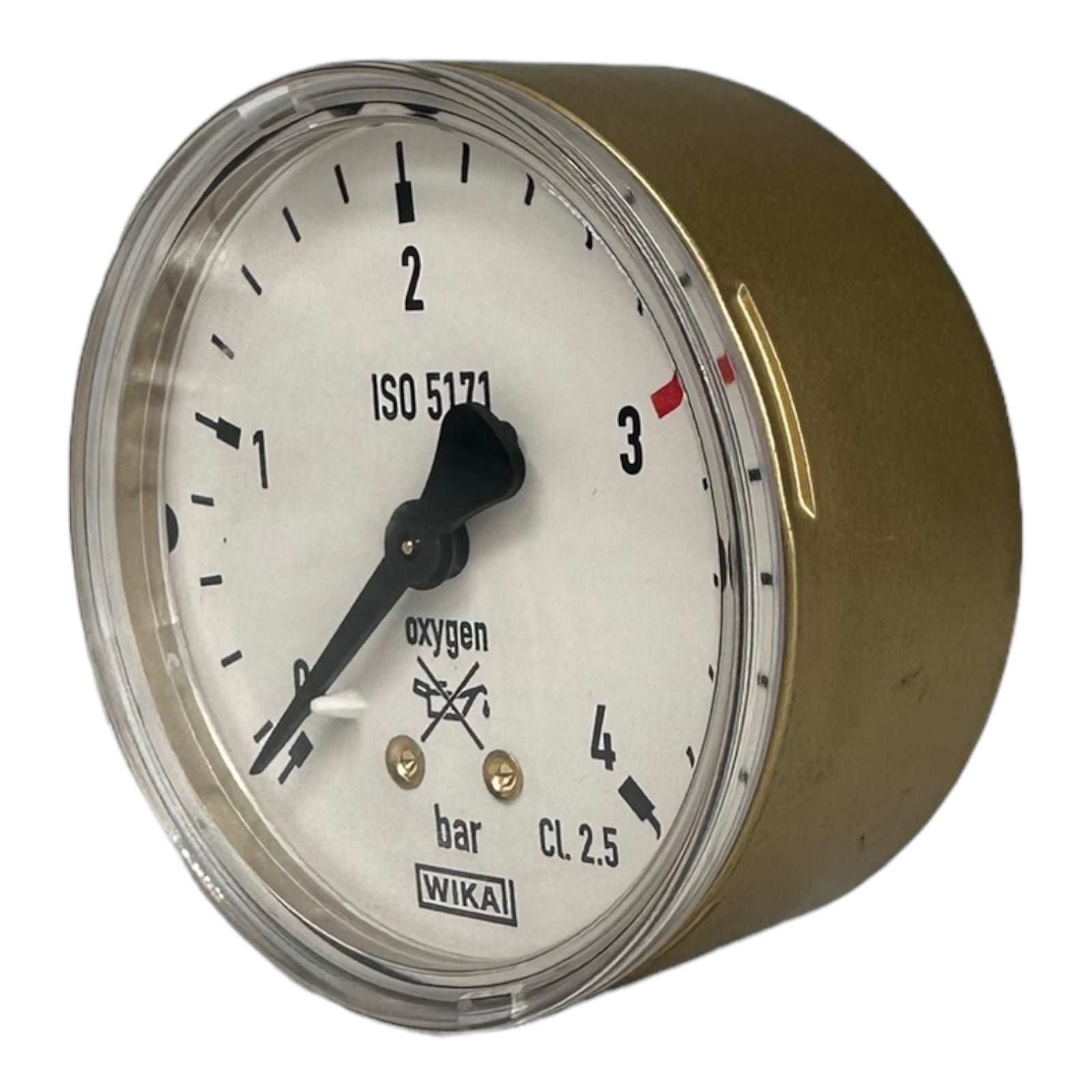 WIKA Manometer Rohrfedermanometer Kupferlegierung Oxygen ISO5171 Cl.2,5 / 0-4Bar