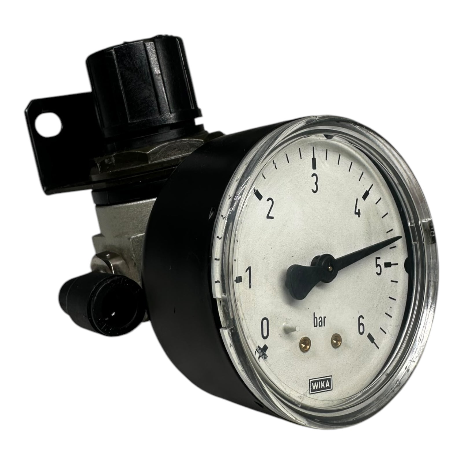 SMC EAR111-F02 Druckregler 0,05 ~ 0,69 MPa + Wika Manometer 0-6bar