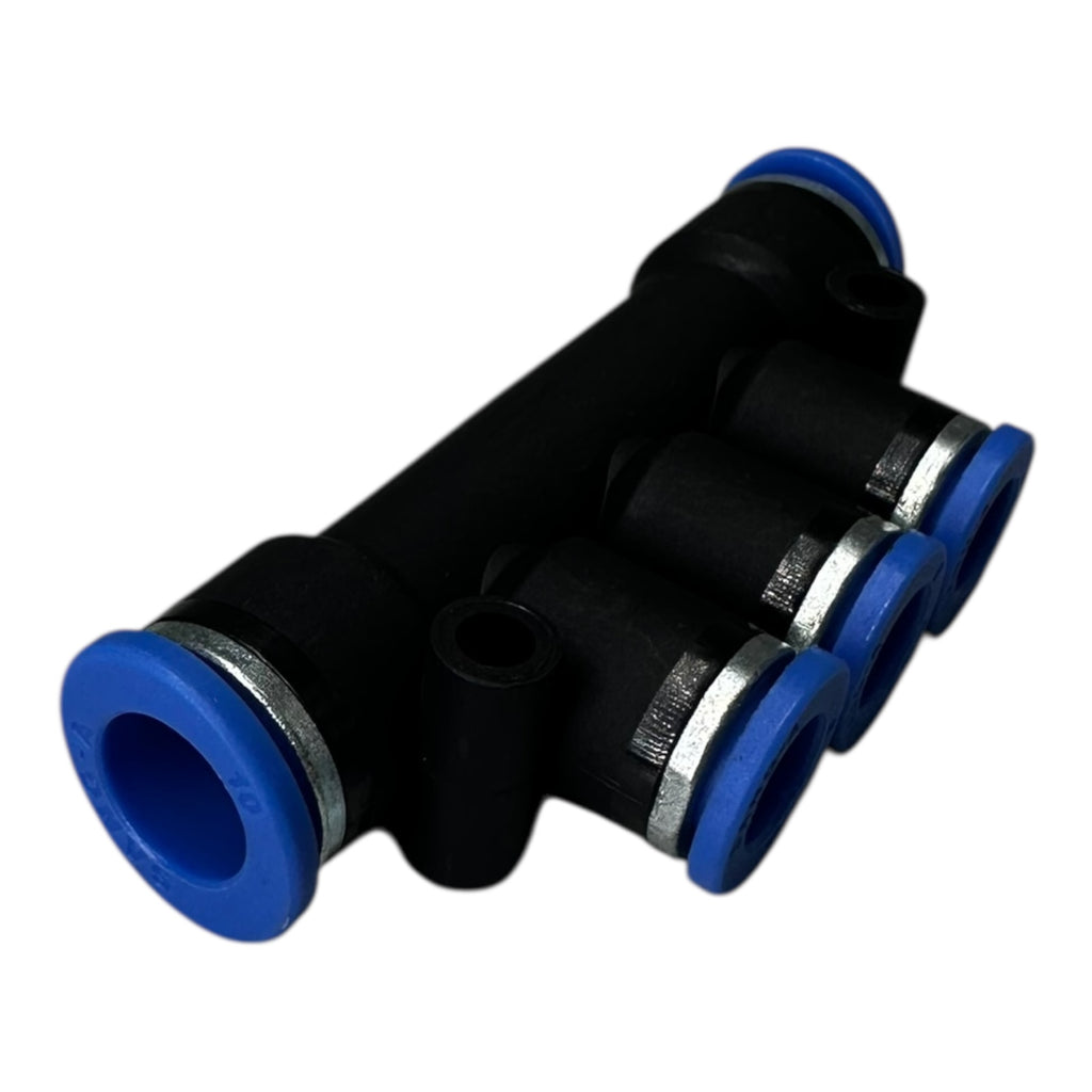 5x Sang-A GPKG 1008 10x8mm 5/16" Triple Run Tee Reducer, Push to Connect Fitting