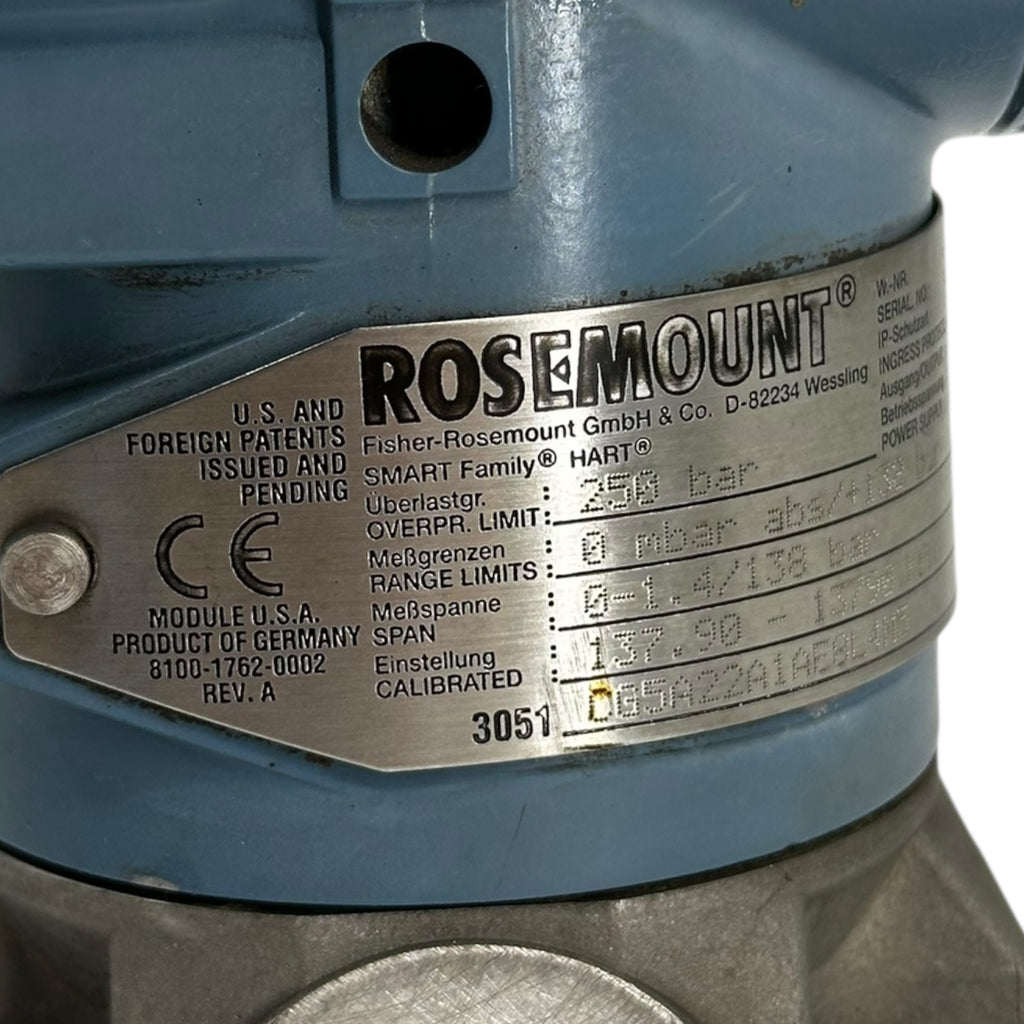 Rosemount 3051 Drucktransmitter HART 4–20mA Smart Transmitter 138bar