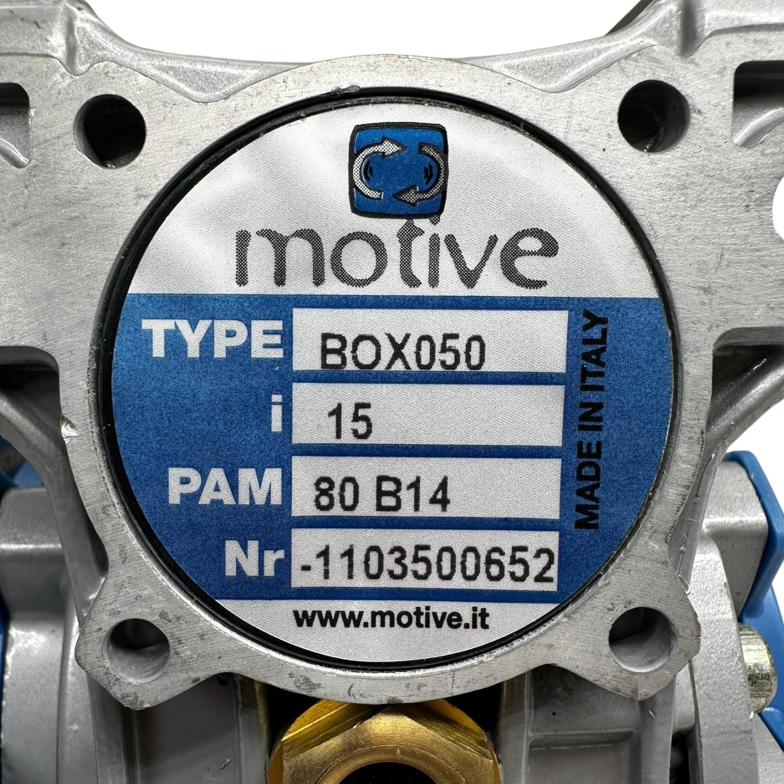 Motive BOX050 Getriebe i=15 Schneckengetriebe PAM 80B14 B5015241980B4