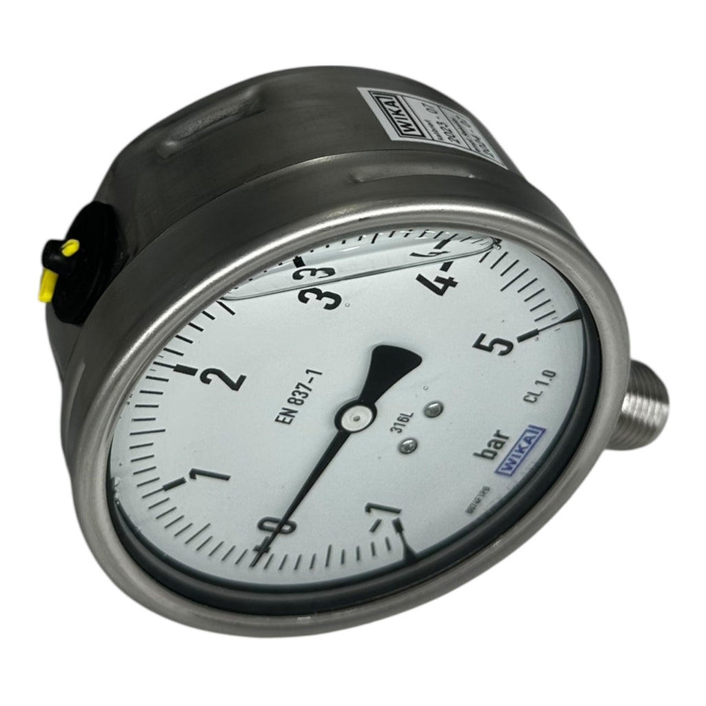 Wika Manometer -1…5 bar Ø100mm EN 837-1 Edelstahl 316L CL1.0 G1/2B neu