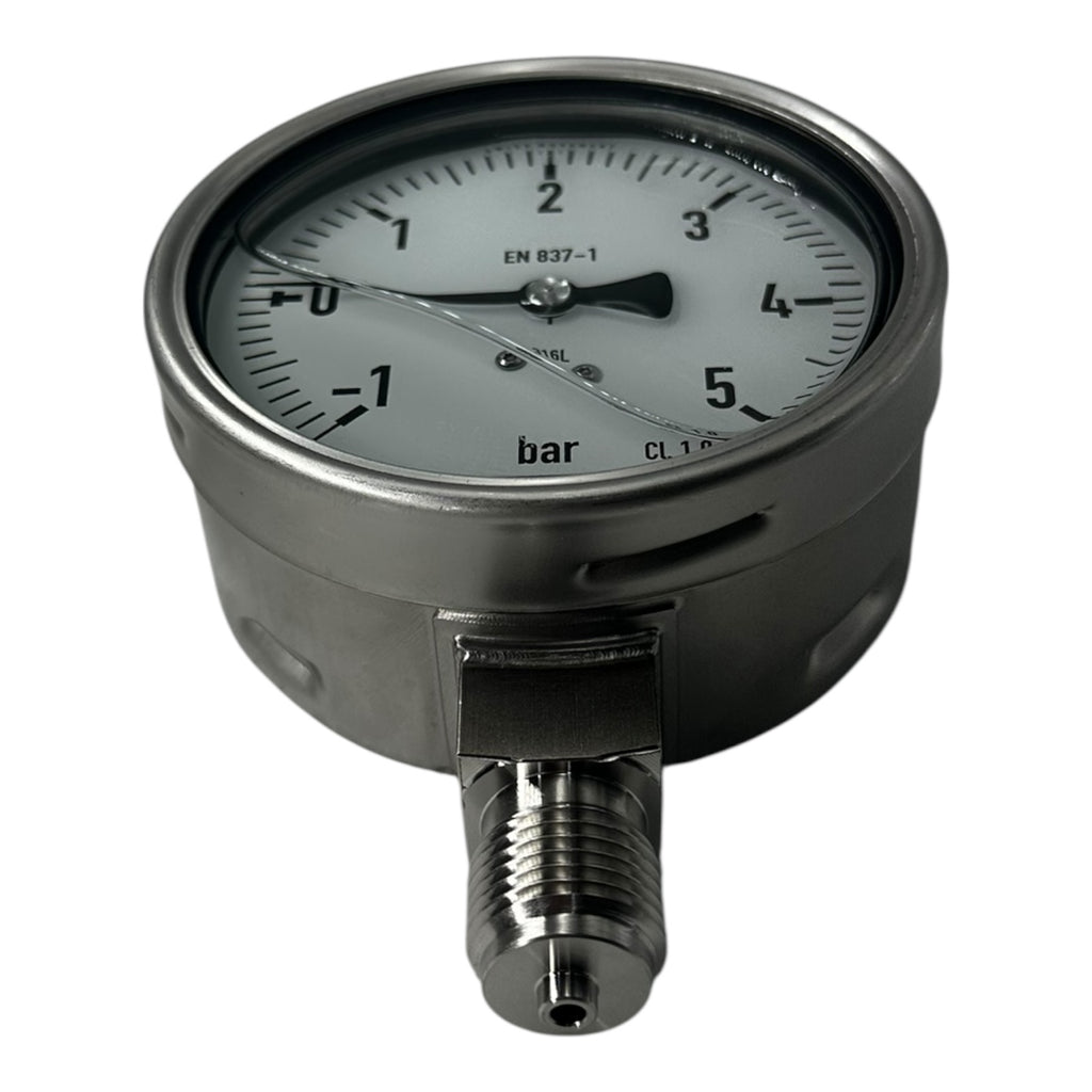WIKA Manometer 233.50.100 -1…+5 bar G1/2B unten Edelstahl 316L Klasse 1.0