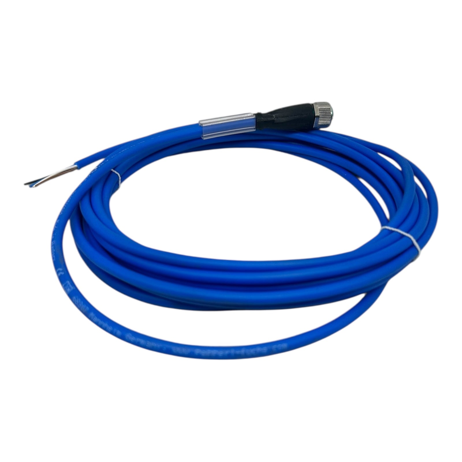 2x Pepperl+Fuchs V1-G-N4-5M-PUR Anschlusskabel M12 Sensorleitung 5m blau neu