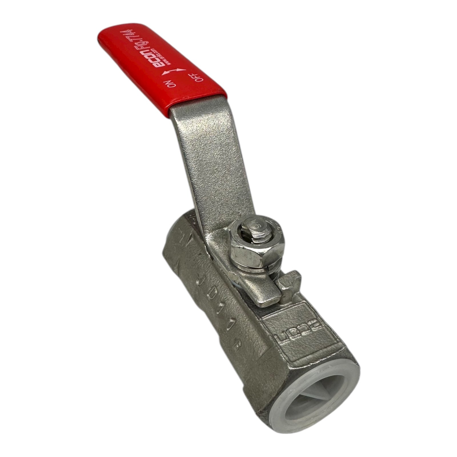 10x Econ EC0774401 Edelstahl Kugelhahn DN12 PN68 2-Wege Ventil roter Griff