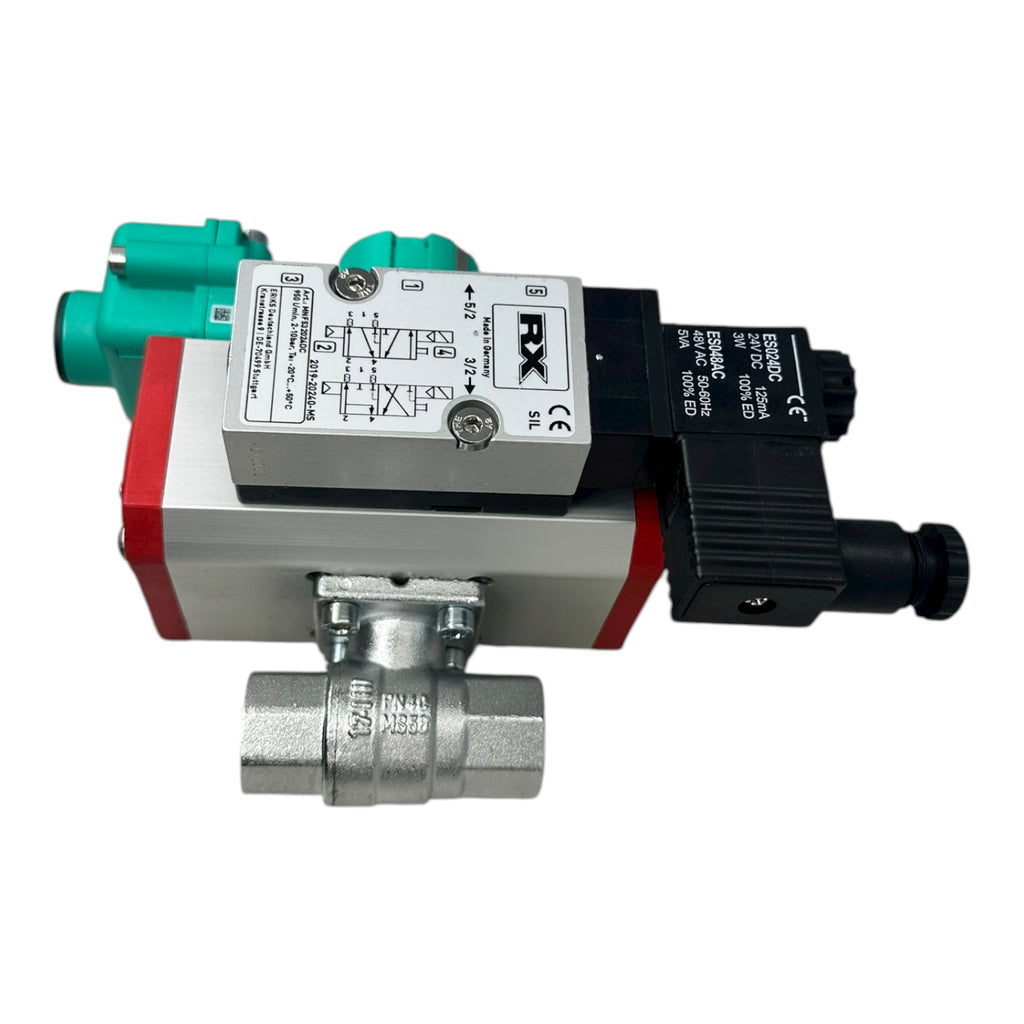 END-Armaturen EC016070EDN15 Messing Kugelhahn DN15 PN40 mit Pneumatik Antrieb