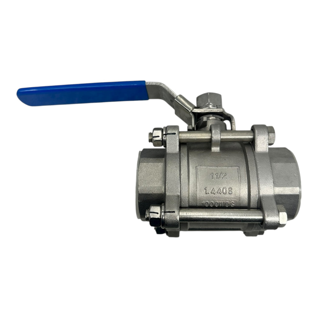Econ Fig.74446 Kugelhahn 1½” Edelstahl 1.4408 PN63 1000WOG 3-teilig IG