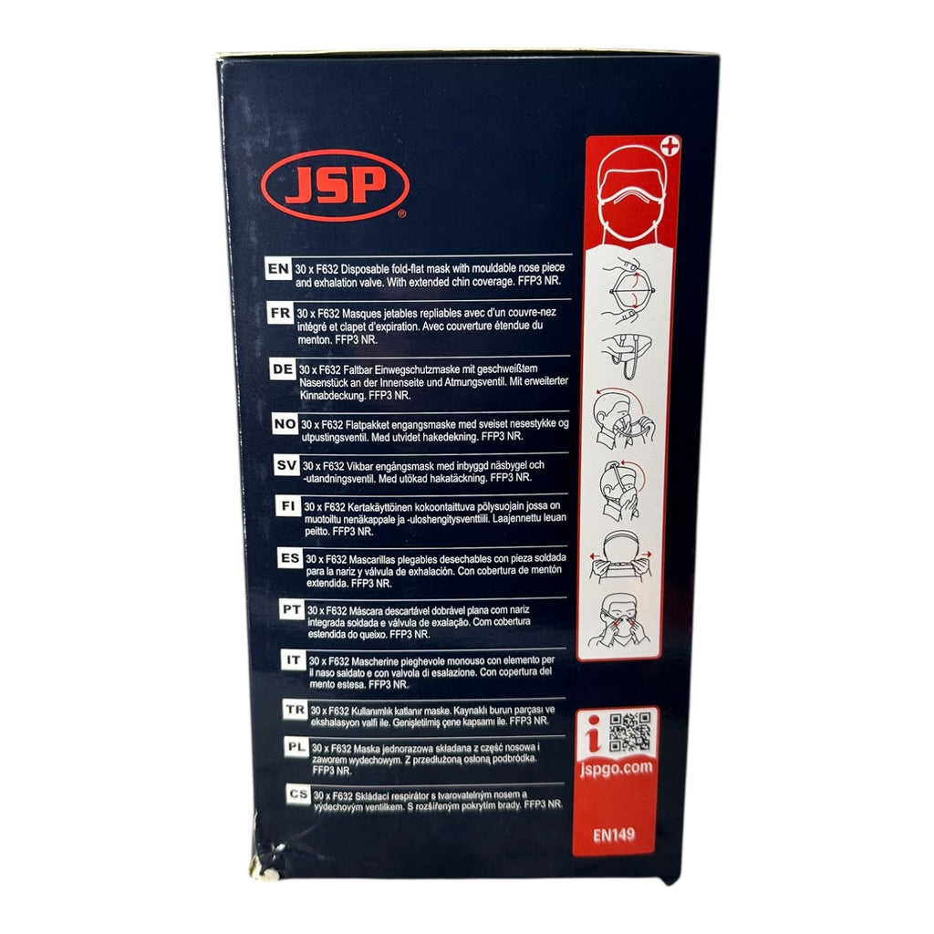 30x JSP F632 FFP3 Atemschutzmaske mit Ventil EN149 Schutzmaske 30 Stück neu