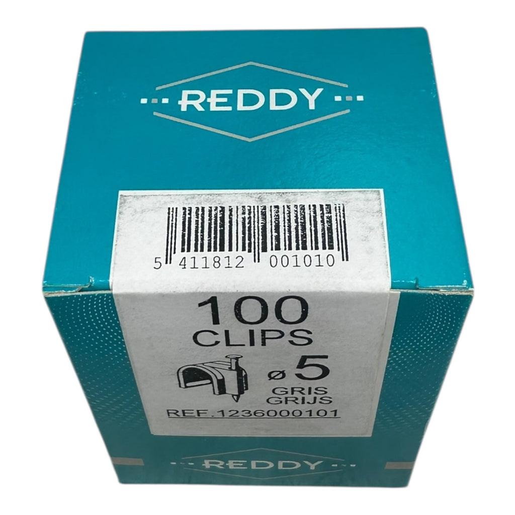 100x REDDY Nagelclips Ø5 mm grau Kabelclips Nagelschellen REF 1236000101