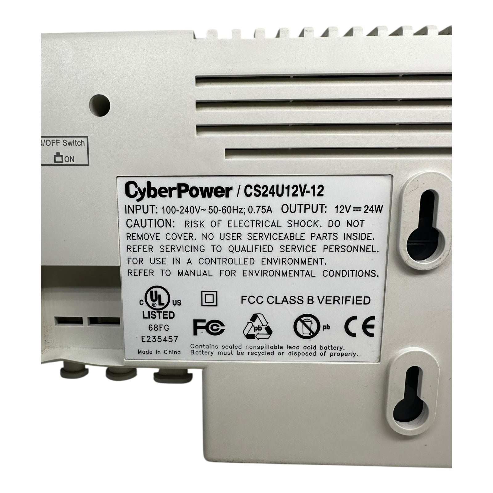 CyberPower CS24U12V-12 USV Notstromversorgung 12V 24W Sicherungssystem