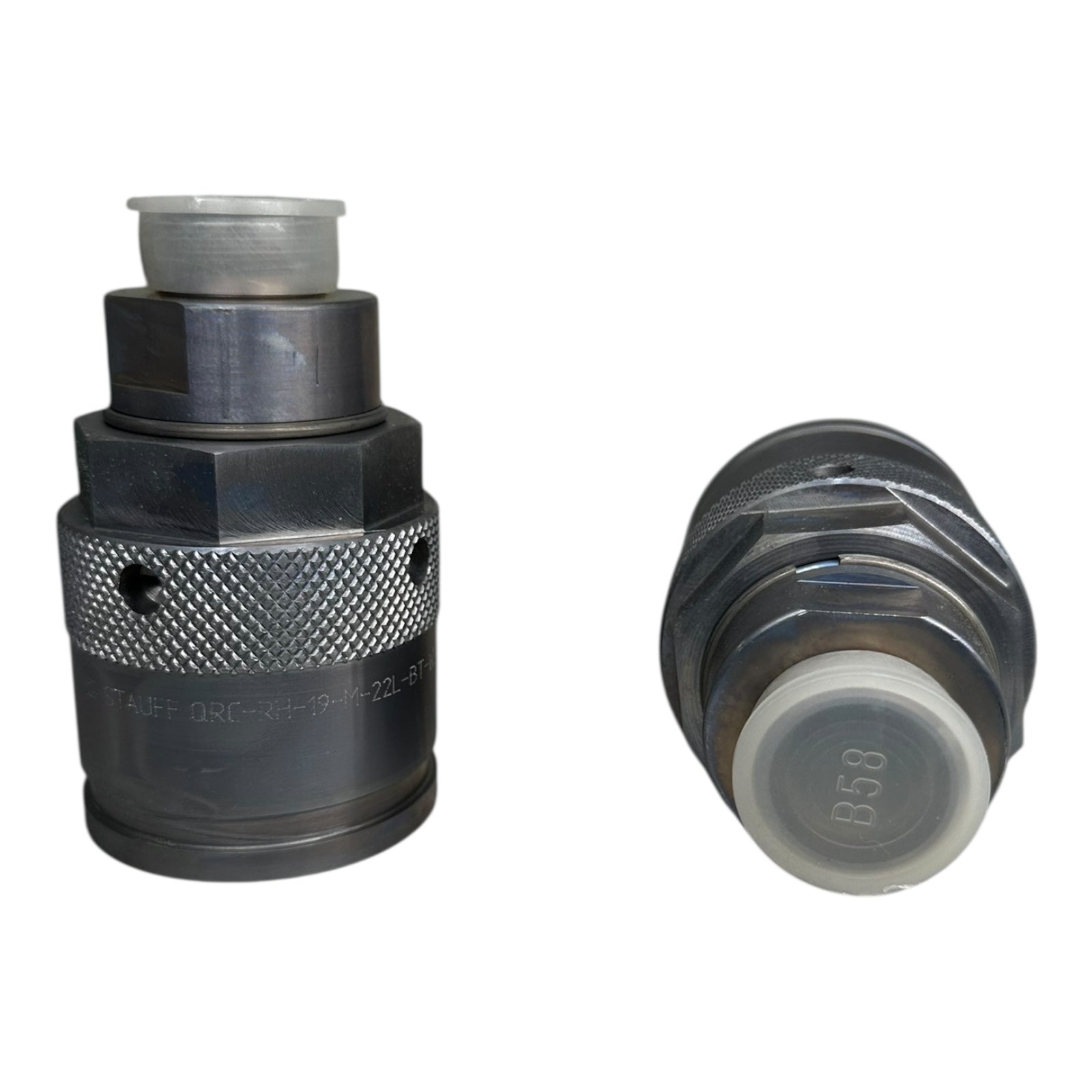 2x Stauff QRC-RH-19-M-22L-BT-W3 Hydraulik-Schnellkupplung gerade