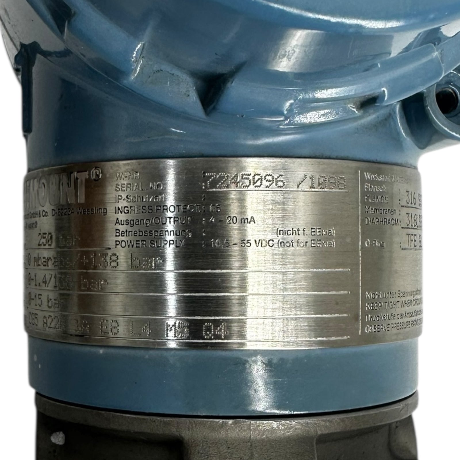 Rosemount 3051 Drucktransmitter 932750 HART 4-20mA Edelstahl Sensor