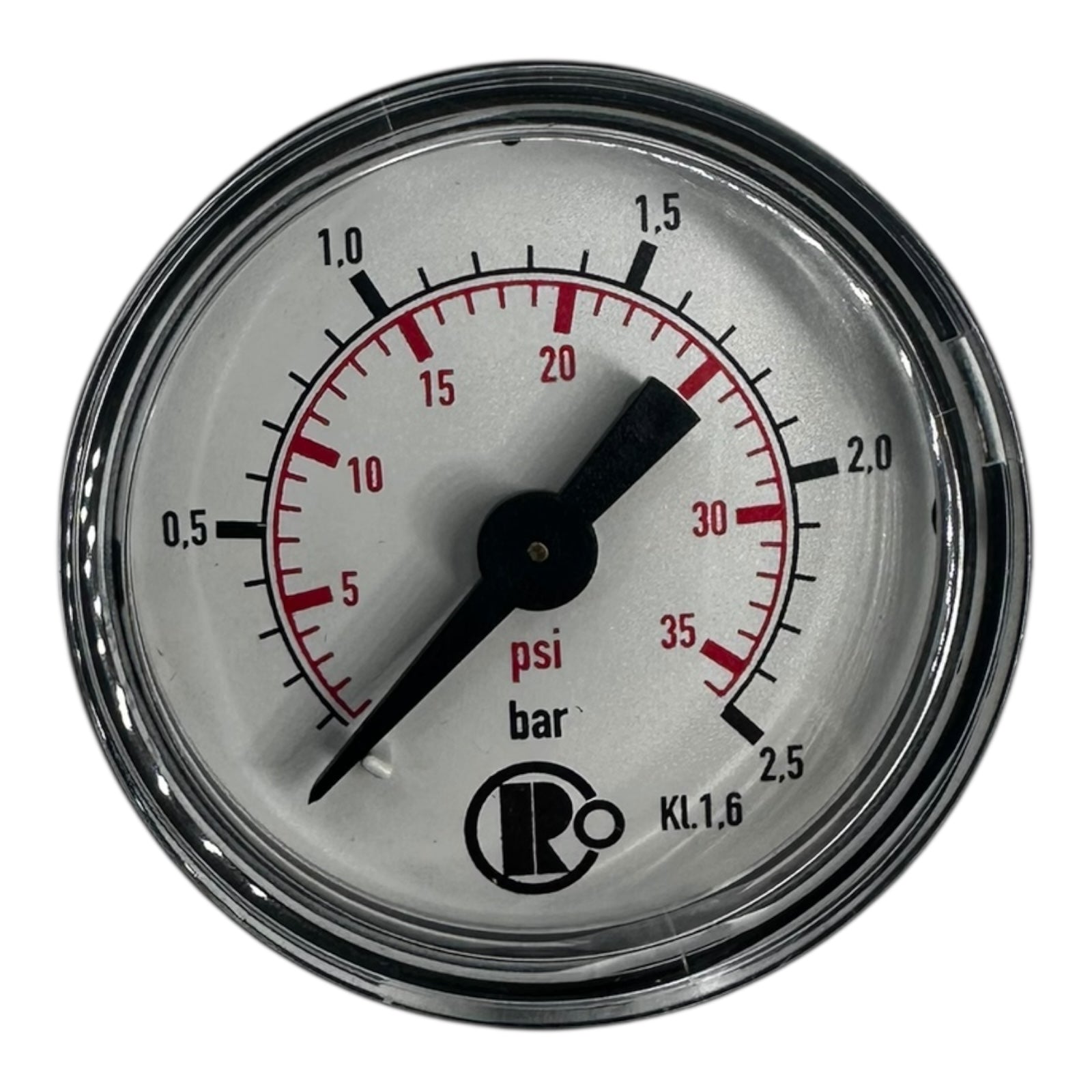2x Riegler 111.12.040 110.43-KD Manometer Druckmesser Druckanzeige 2,5 bar G1/8B